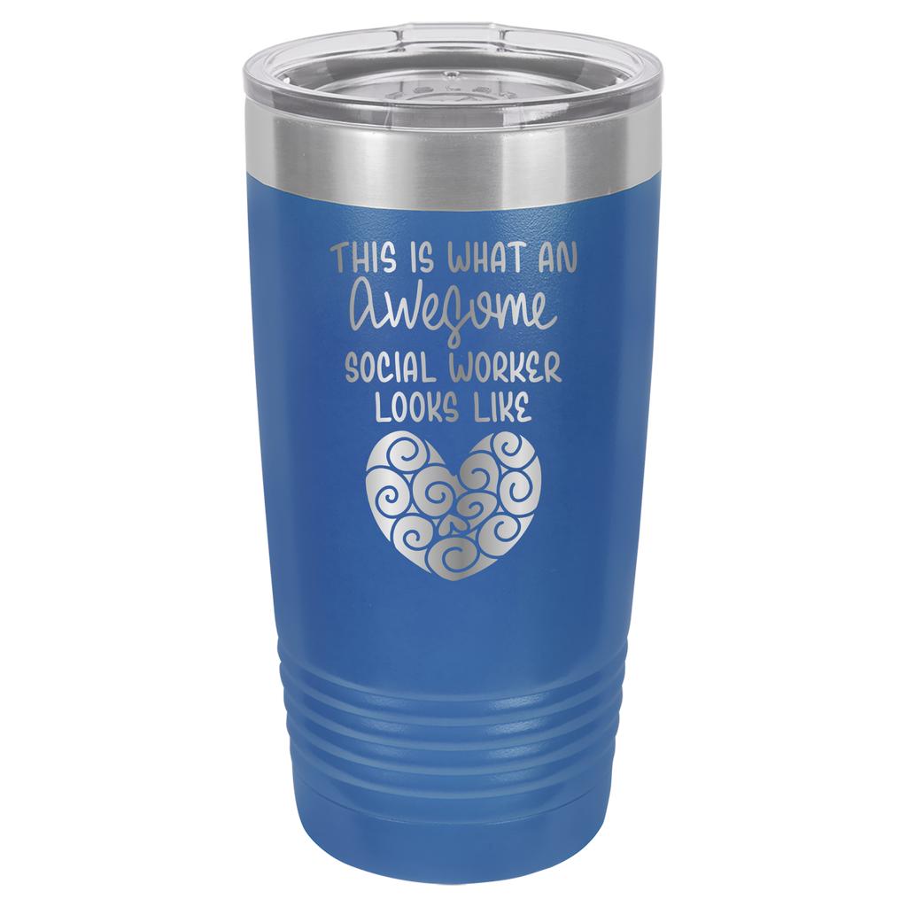 This Is What An Awesome Social Worker Looks Like - 20oz Polar Camel Tumbler - Royal Blue image