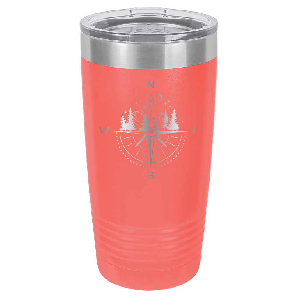 Compass, Map, or Adventure - 20oz Polar Camel Tumbler - Coral image