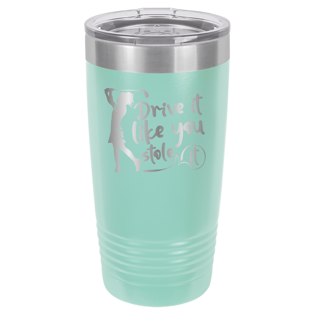 Drive It Like You Stole It (Female) - Golf - 20oz Polar Camel Tumbler - Teal image