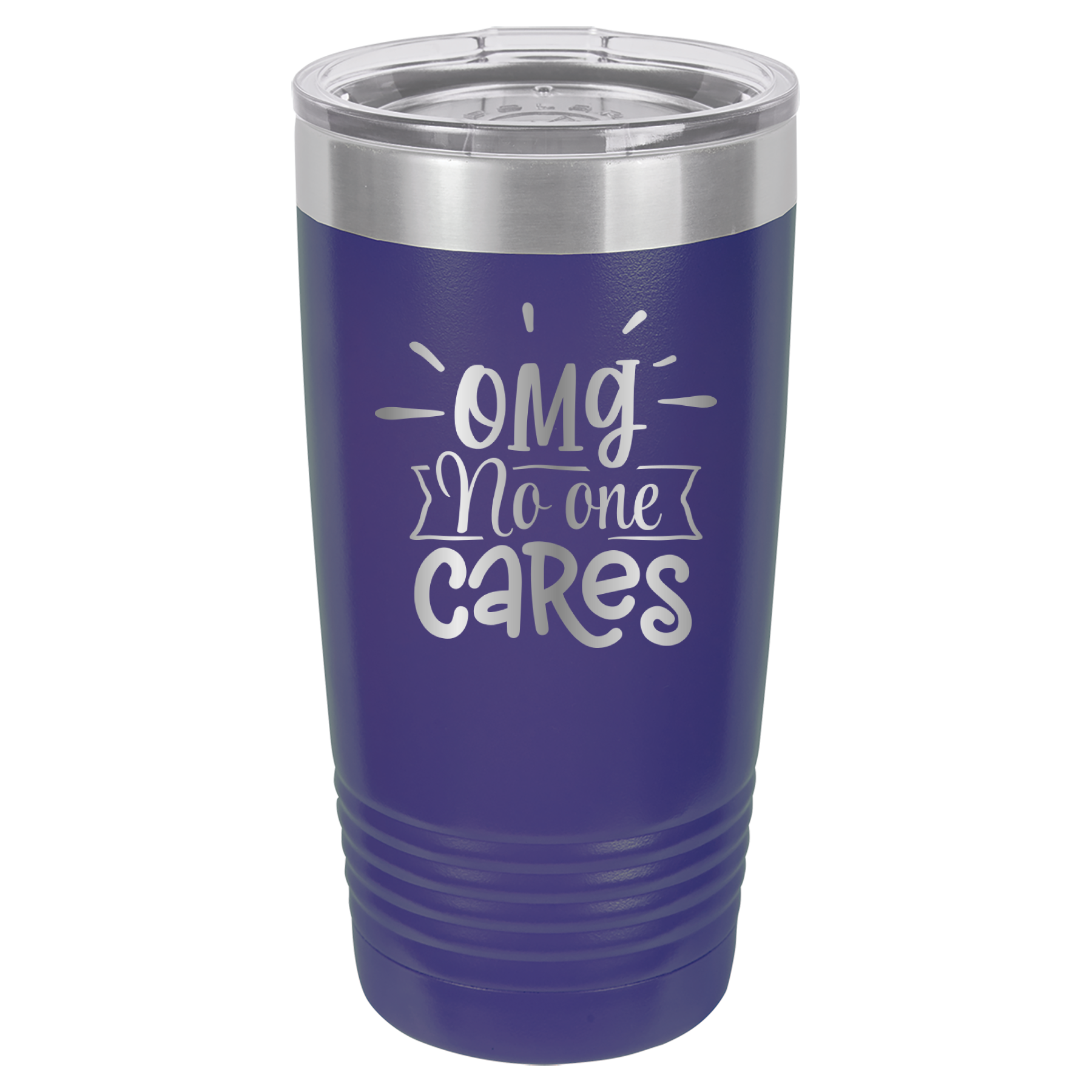OMG No One Cares - 20oz Polar Camel Tumbler - Purple image