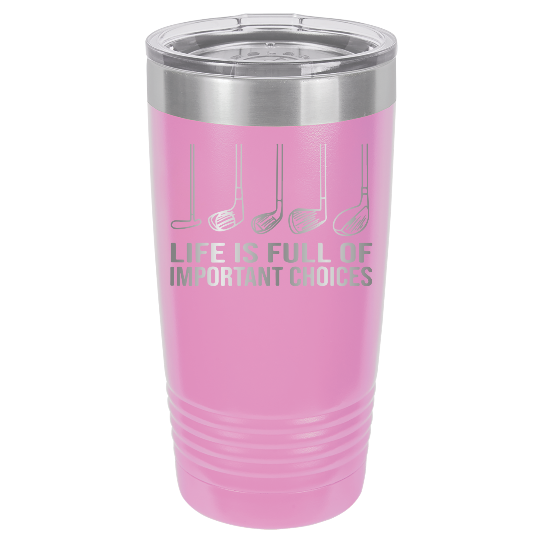 Life Is Full of Important Choices - Golf - 20oz Polar Camel Tumbler - Light Purple image