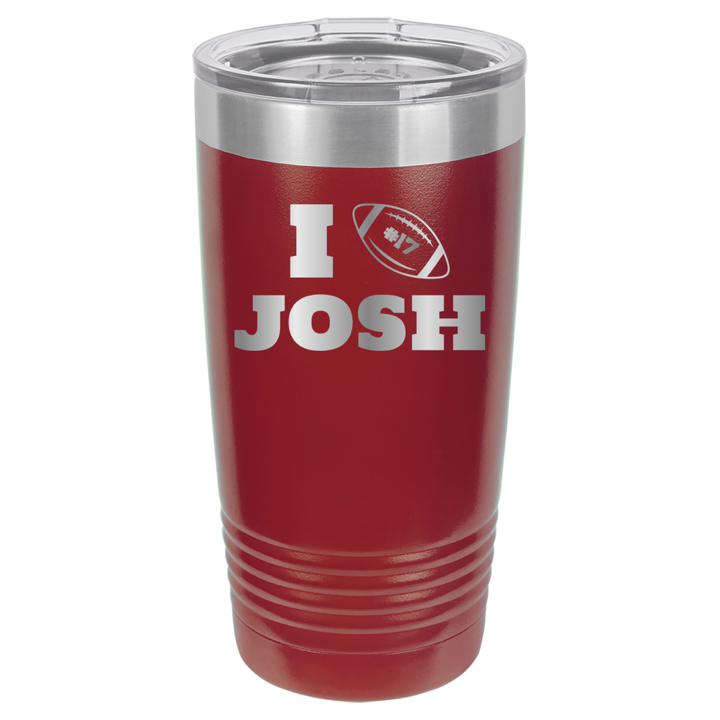 I Heart Josh - Josh Allen - 20oz Polar Camel Tumbler Buffalo Bills - Maroon image