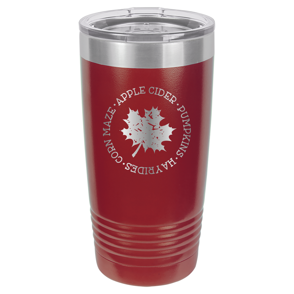 Fall Mug - Apple Cider, Hayrides, Pumpkin Spice, Corn Maze - 20oz Polar Camel Tumbler - Maroon image