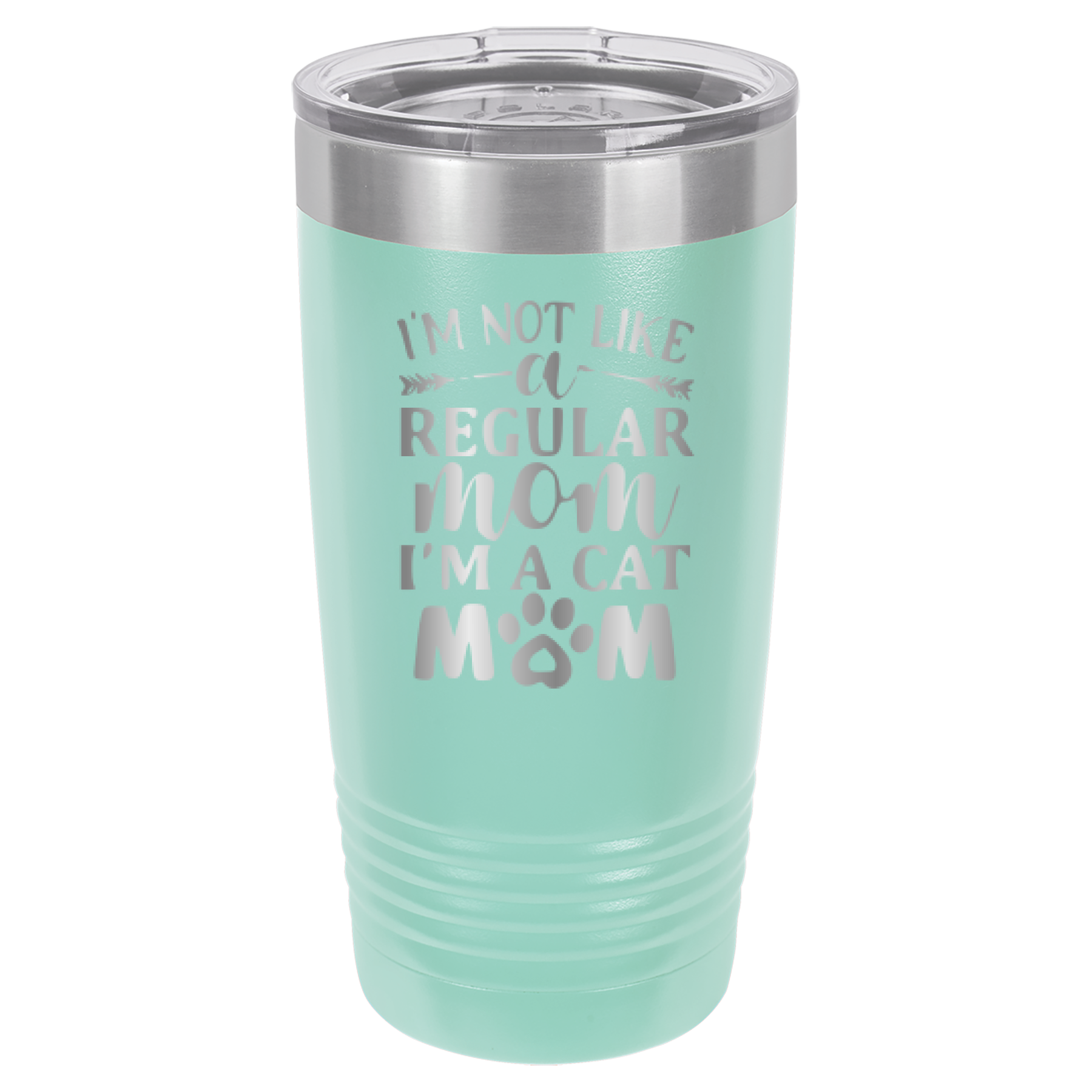 I'm Not Like A Regular Mom, I'm A Cat Mom - 20oz Polar Camel Tumbler - Teal image