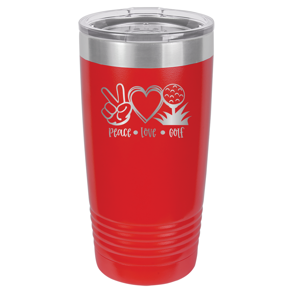 Peace, Love, Golf - 20oz Polar Camel Tumbler image 14