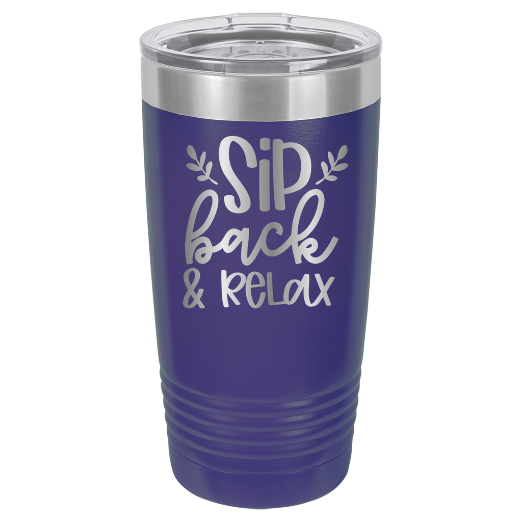 Sip Back & Relax - 20oz Polar Camel Tumbler - Purple image