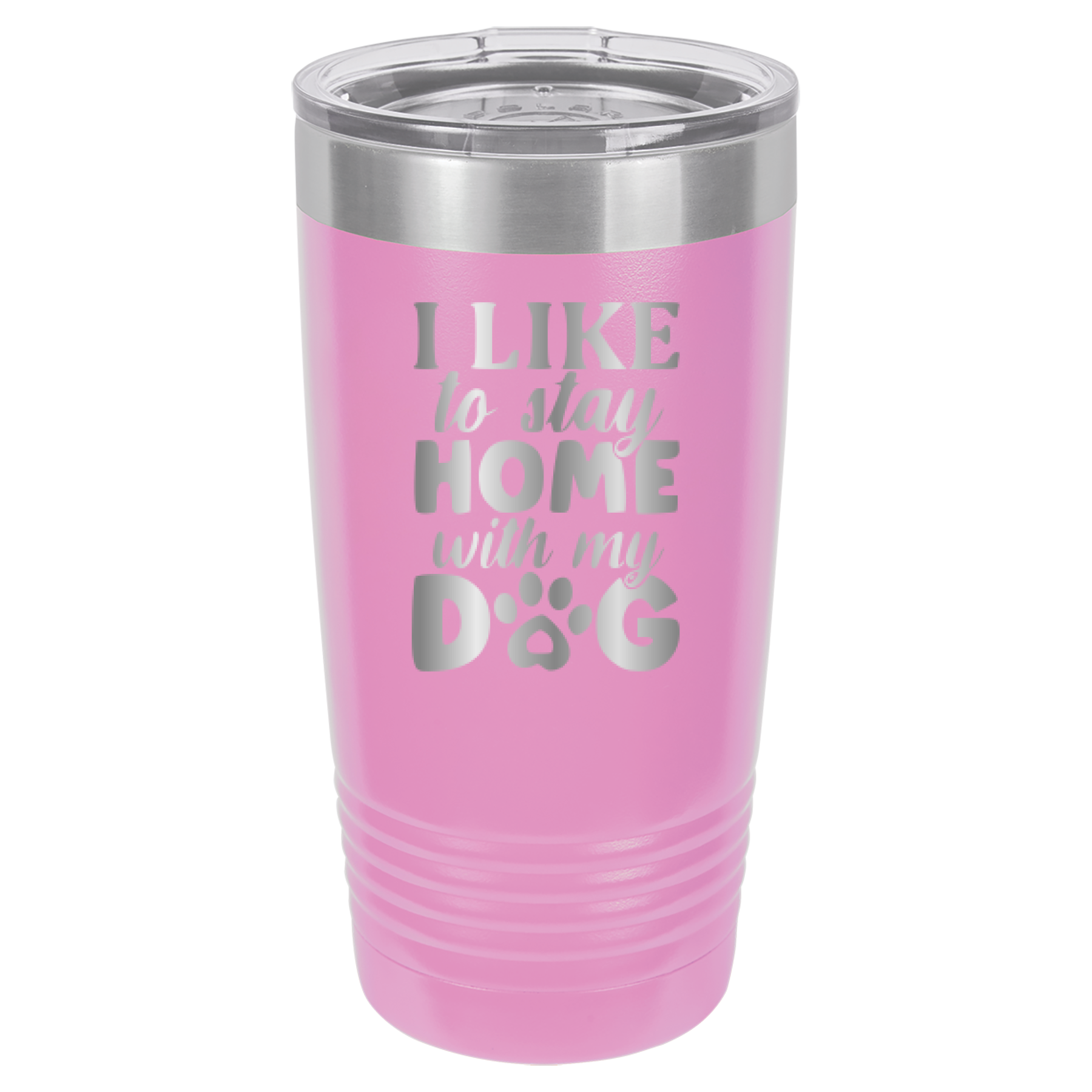 I Like To Stay Home With My Dog - 20oz Polar Camel Tumbler - Light Purple image