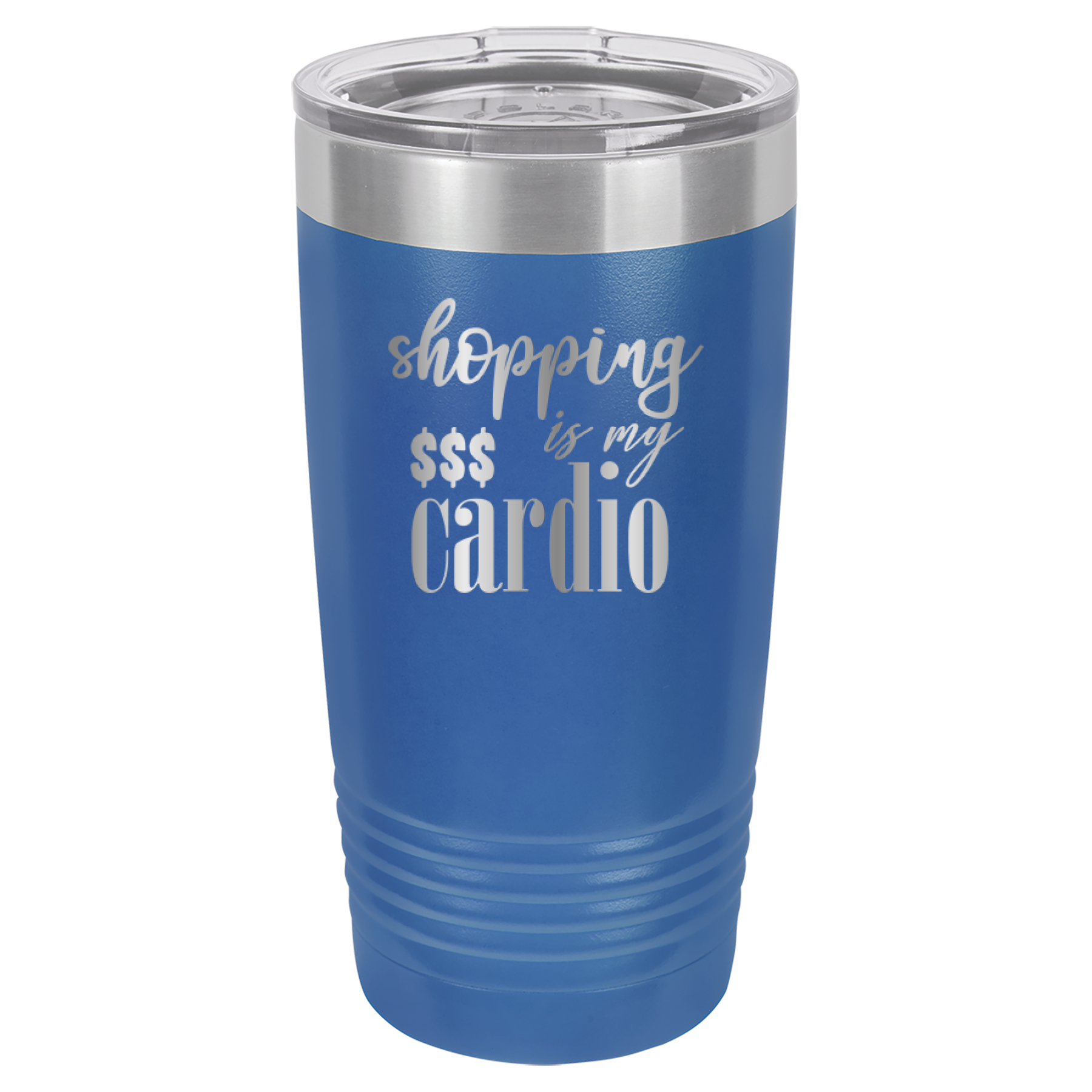 Shopping Is My Cardio - 20oz Polar Camel Tumbler - Royal Blue image