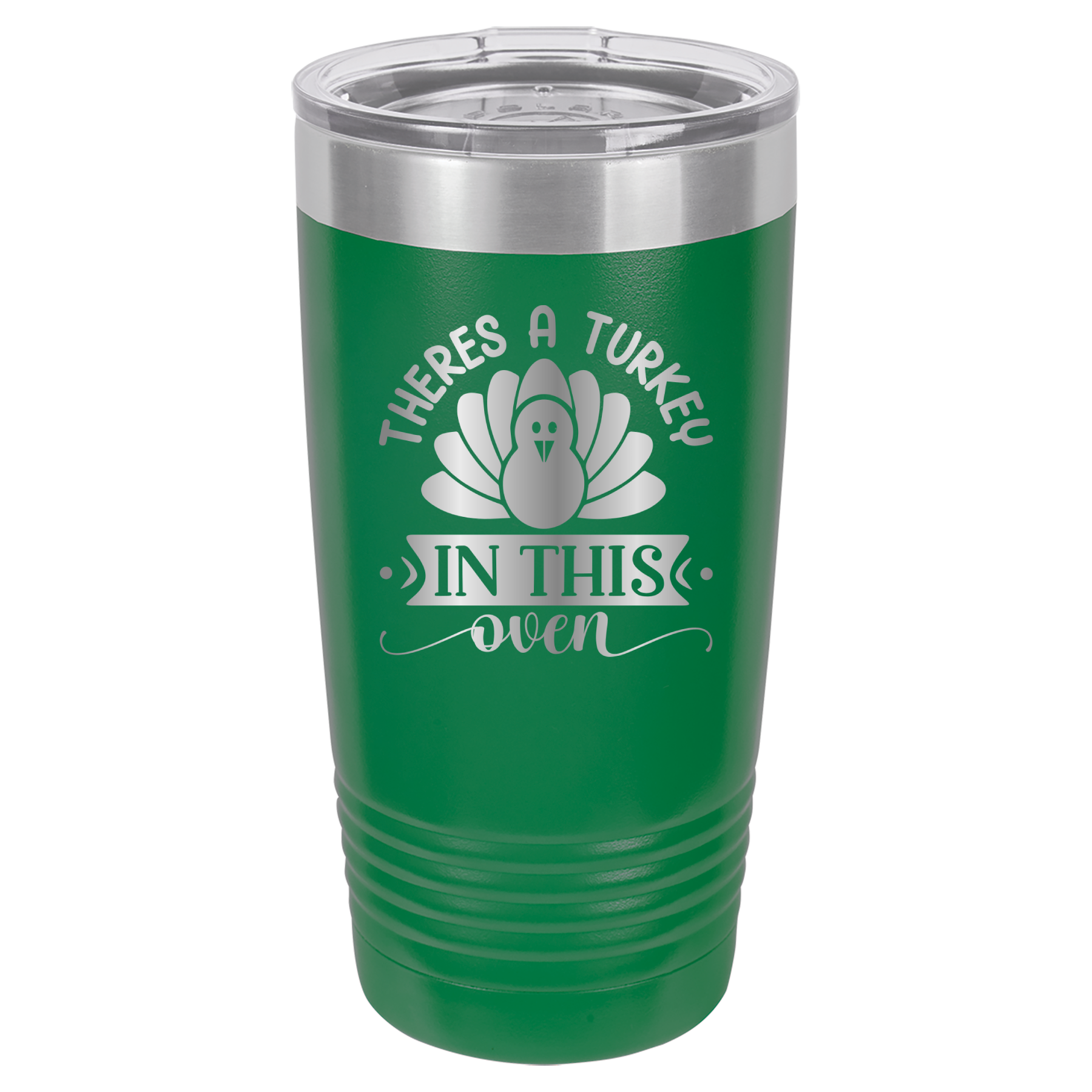 There's A Turkey In This Oven - 20oz Polar Camel Tumbler - Green image