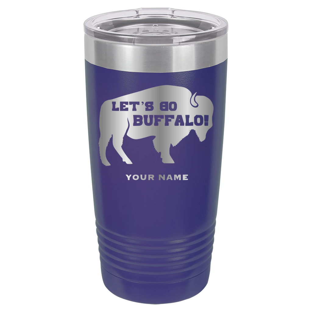 Let's Go Buffalo - 20oz Polar Camel Tumbler - Personalization Available - Buffalo Bills - Purple image