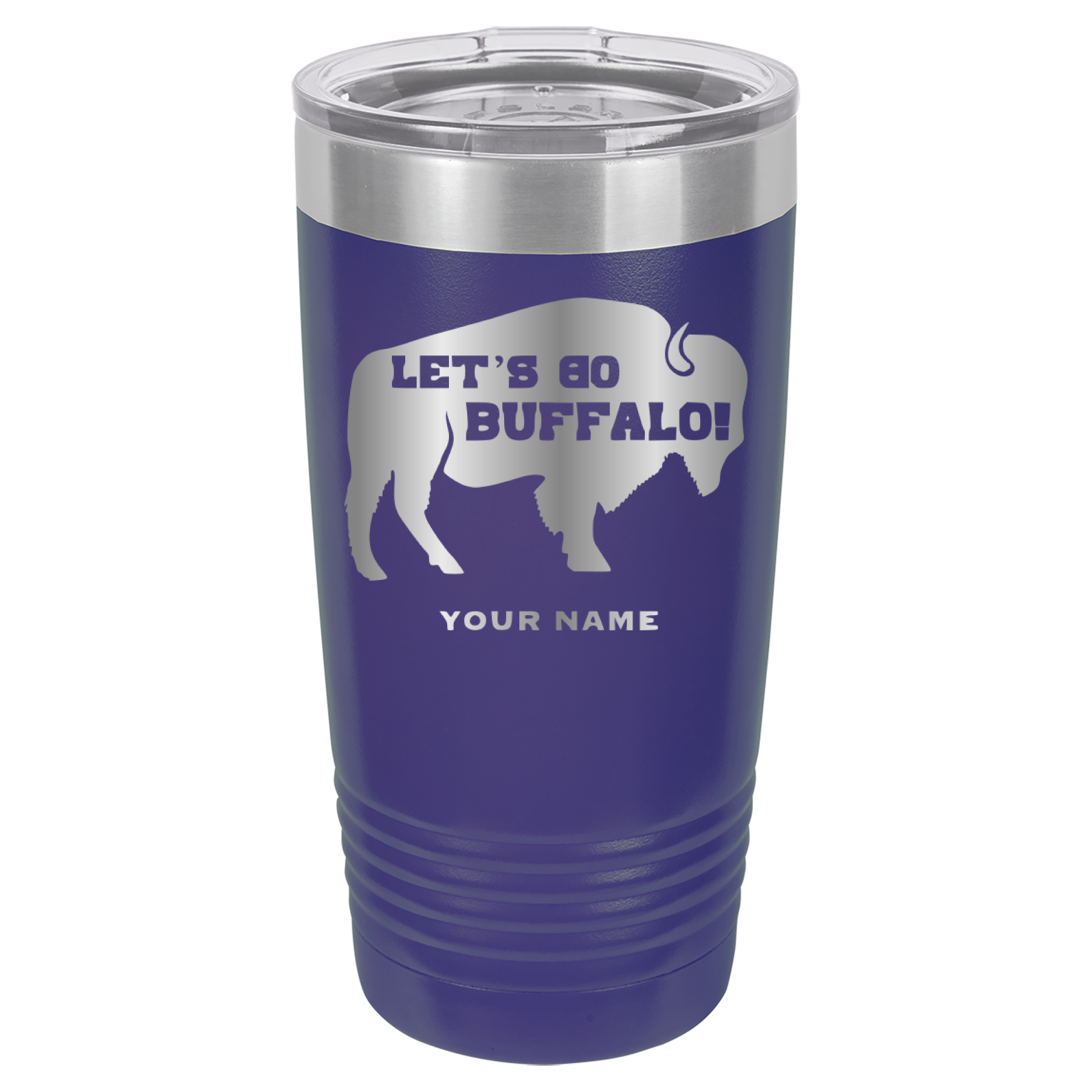 Let's Go Buffalo - 20oz Polar Camel Tumbler - Personalization Available - Buffalo Bills - Purple image