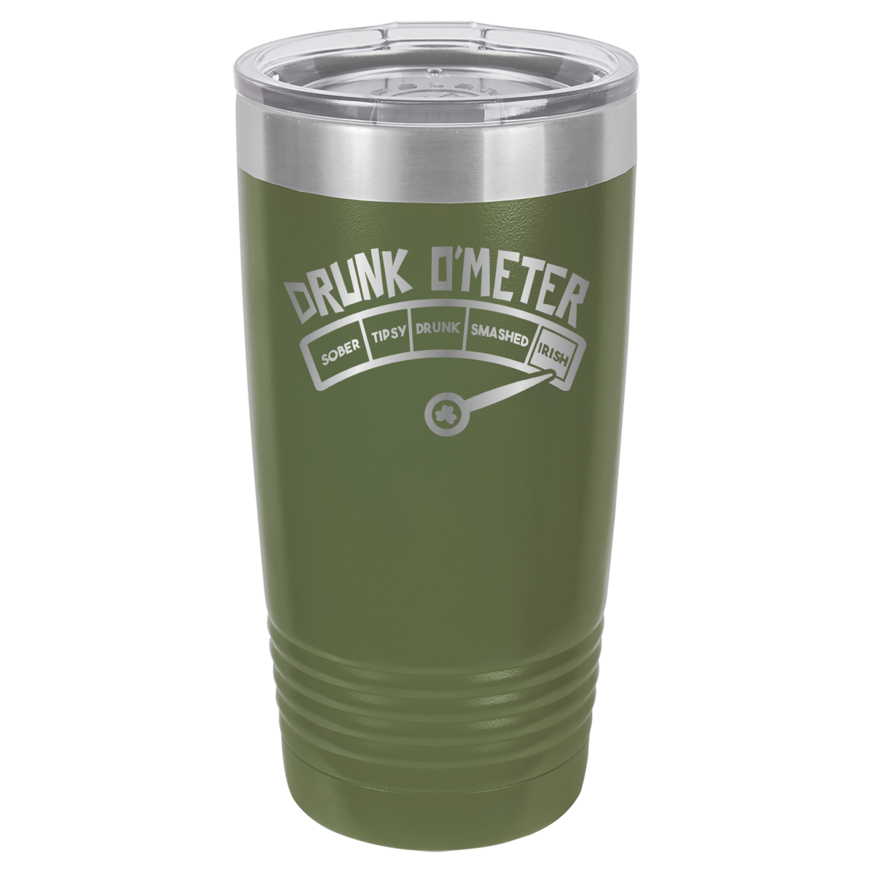 St. Patrick's Day Tumbler - How drunk?  Irish! - 20oz Tumbler - Olive Green image