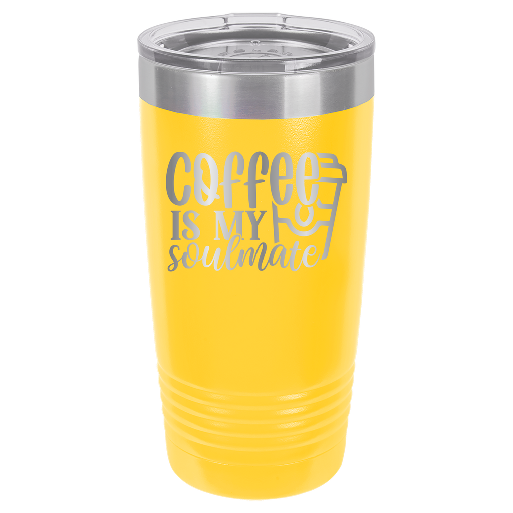 Coffee Is My Soulmate - 20oz Polar Camel Tumber - Yellow image