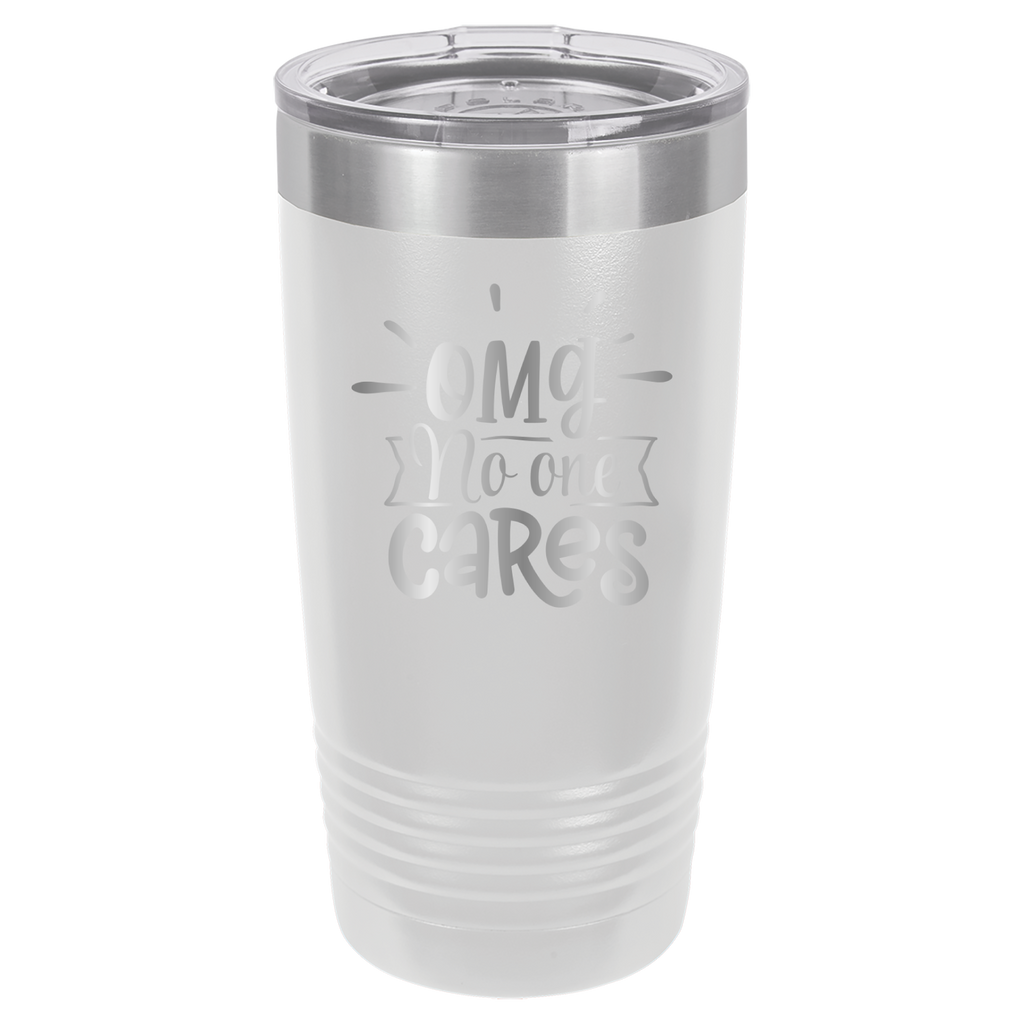 OMG No One Cares - 20oz Polar Camel Tumbler - White image