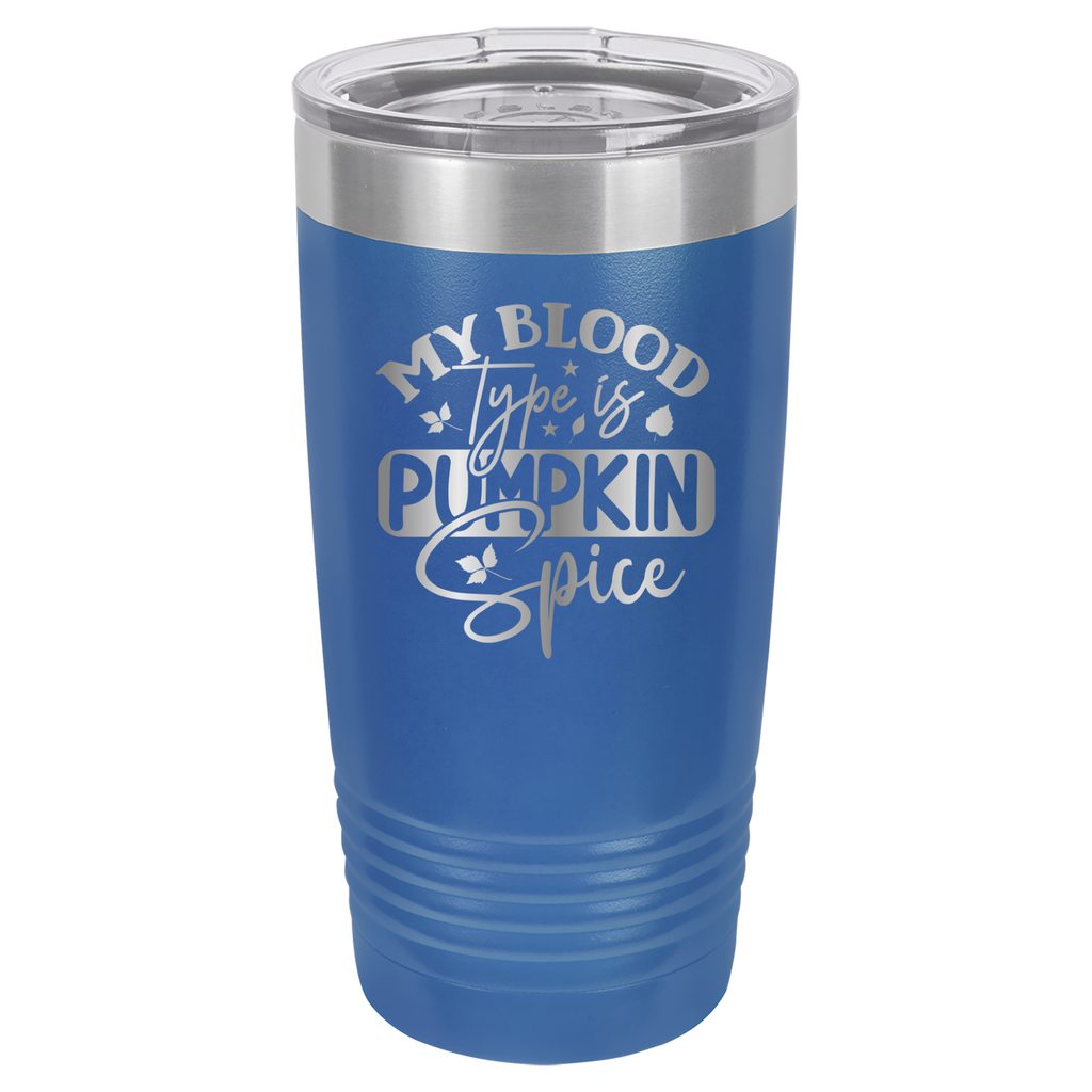 My Blood Type Is Pumpkin Spice - 20oz Polar Camel Tumbler - Royal Blue image