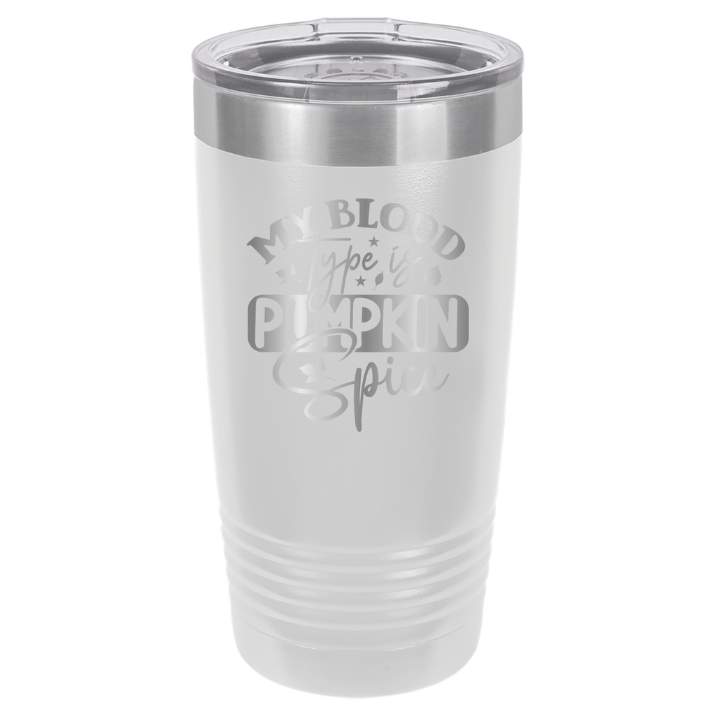 My Blood Type Is Pumpkin Spice - 20oz Polar Camel Tumbler - White image
