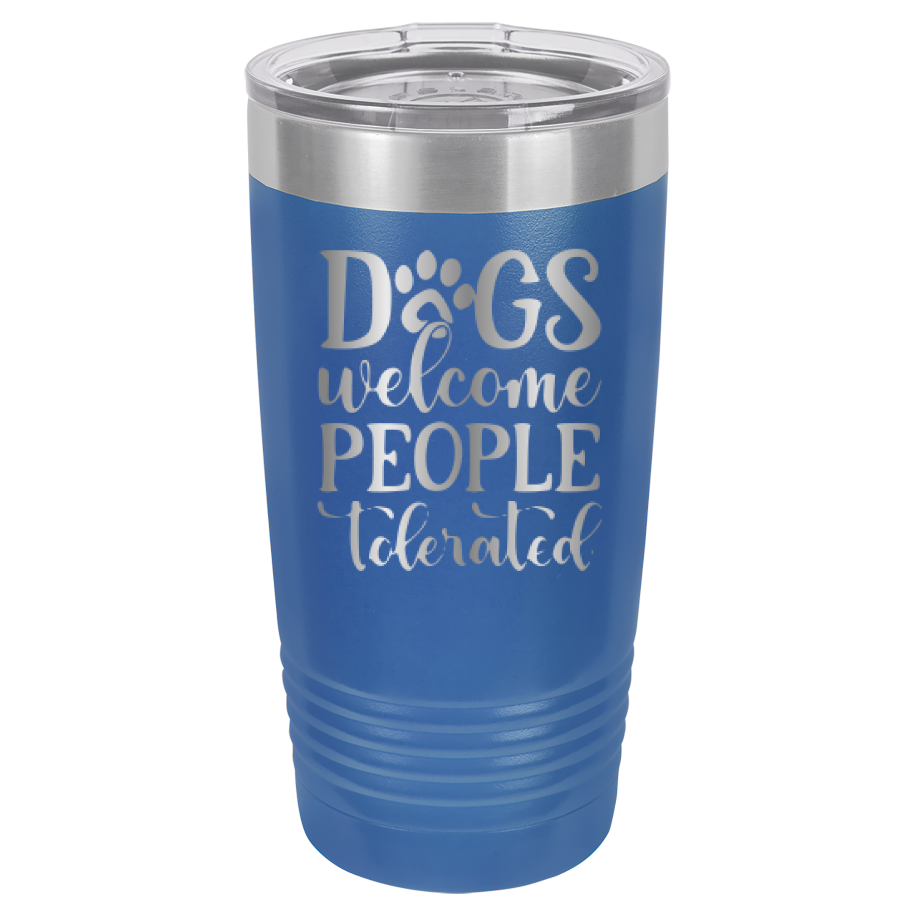 Dogs Welcome People Tolerated - 20oz Polar Camel Tumbler - Royal Blue image