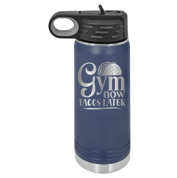 Gym Now, Tacos Later - 20oz Polar Camel Tumbler - Sip in Style! - Navy image