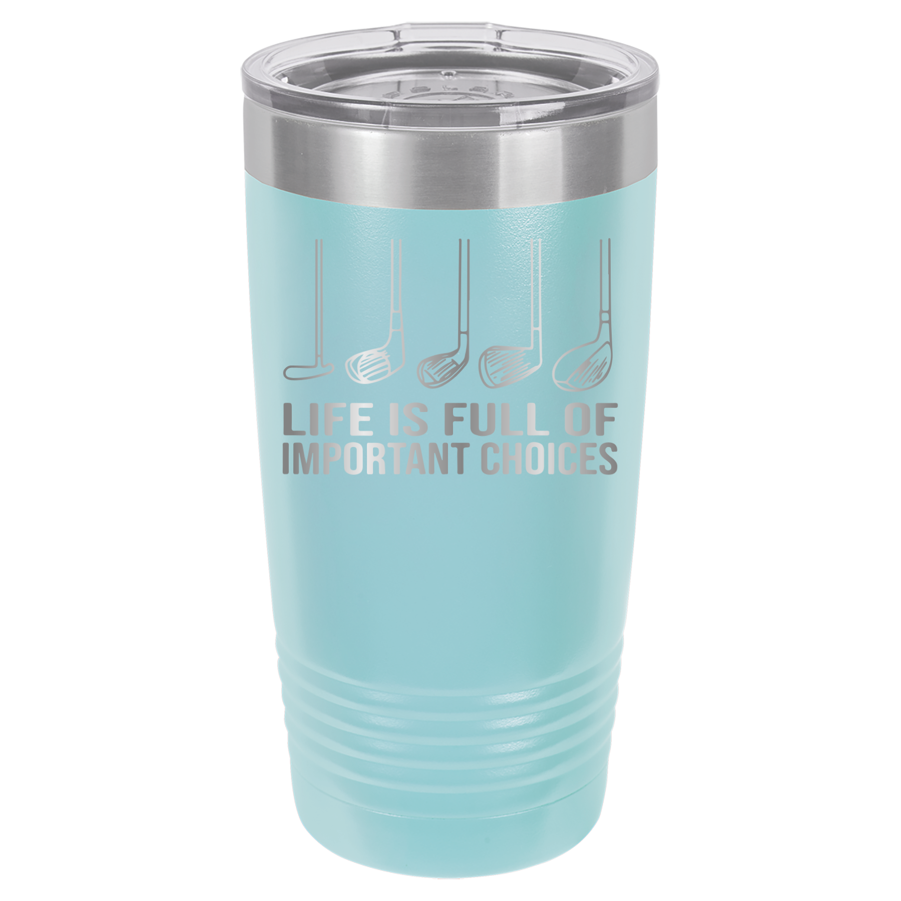 Life Is Full of Important Choices - Golf - 20oz Polar Camel Tumbler - Light Blue image