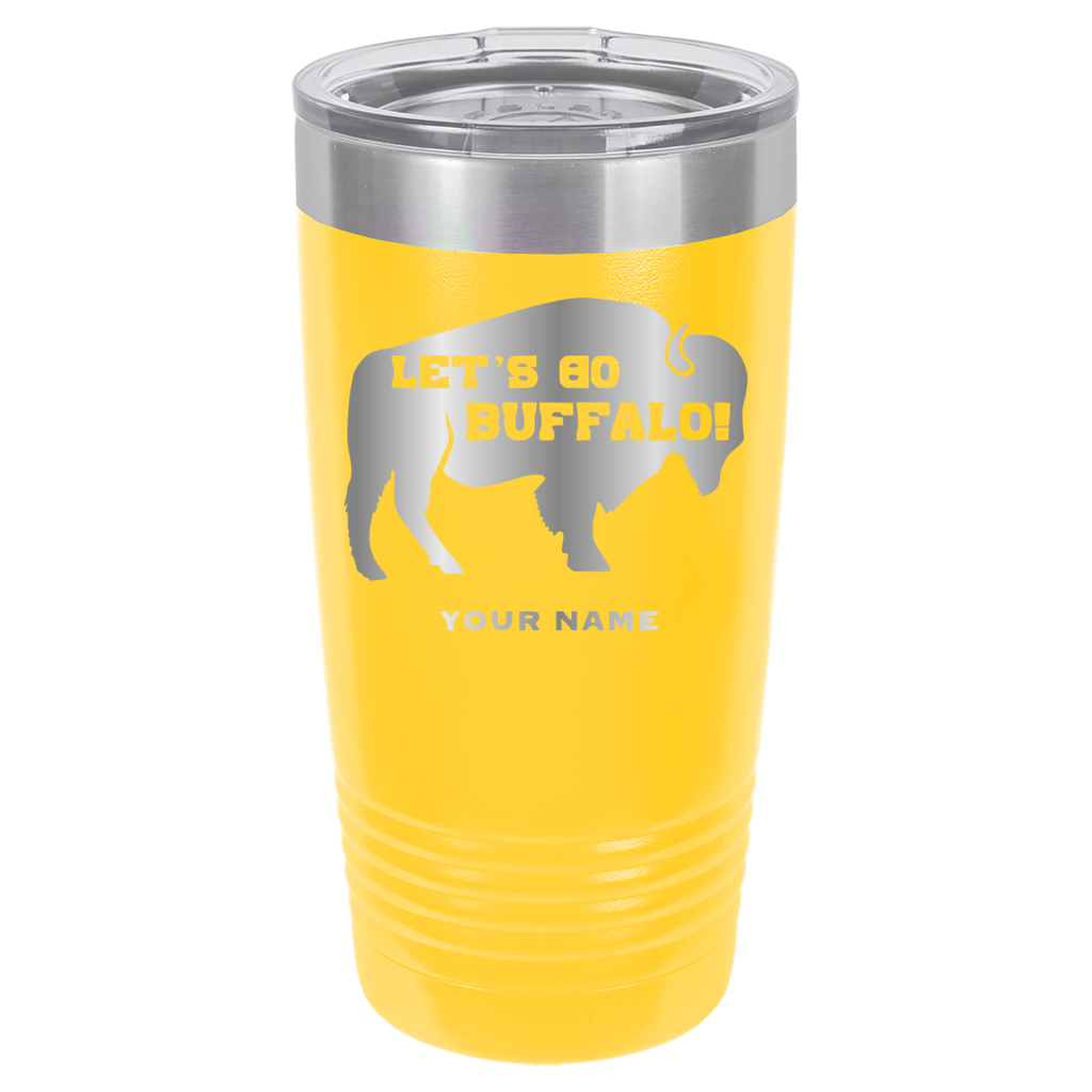 Let's Go Buffalo - 20oz Polar Camel Tumbler - Personalization Available - Buffalo Bills - Yellow image