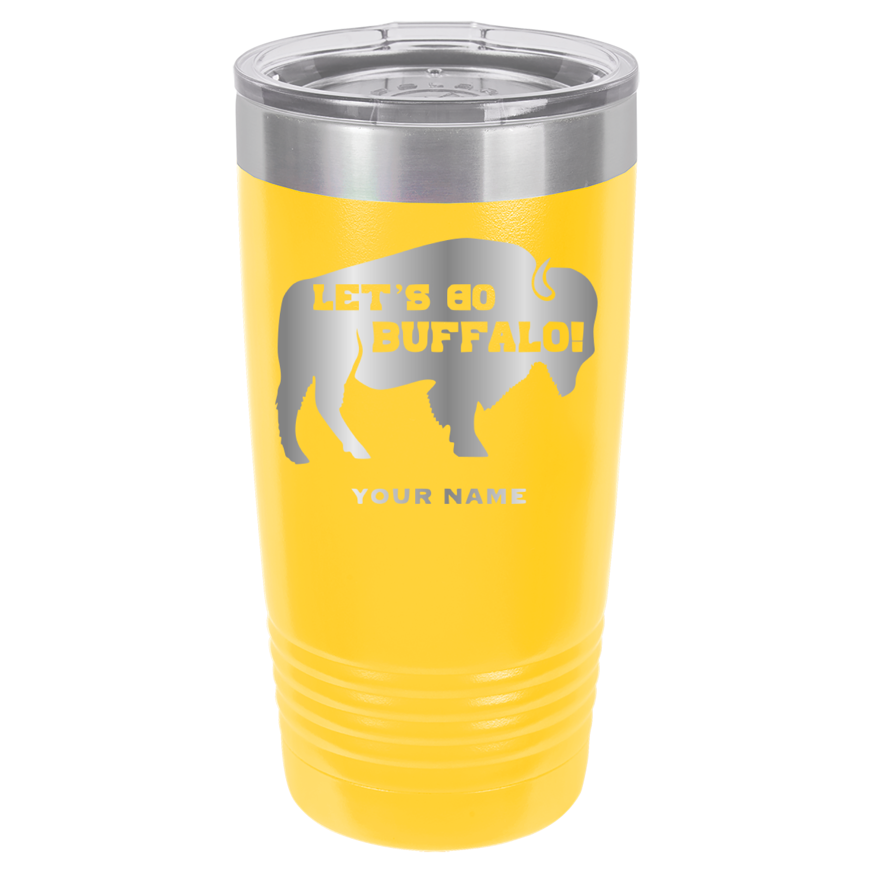 Let's Go Buffalo - 20oz Polar Camel Tumbler - Personalization Available - Buffalo Bills - Yellow image