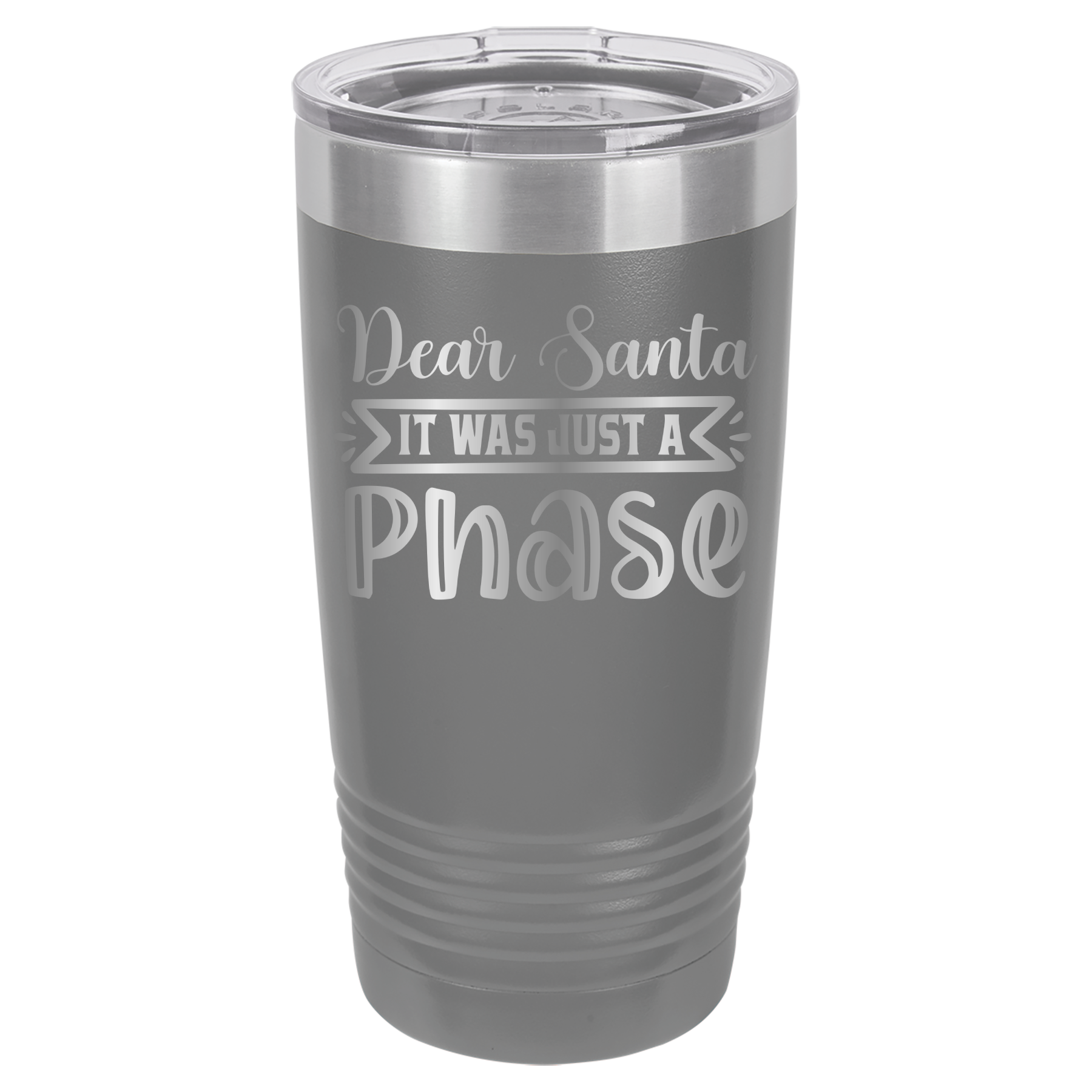 Dear Santa It Was Just A Phase - 20oz Polar Camel Tumbler - Gray image