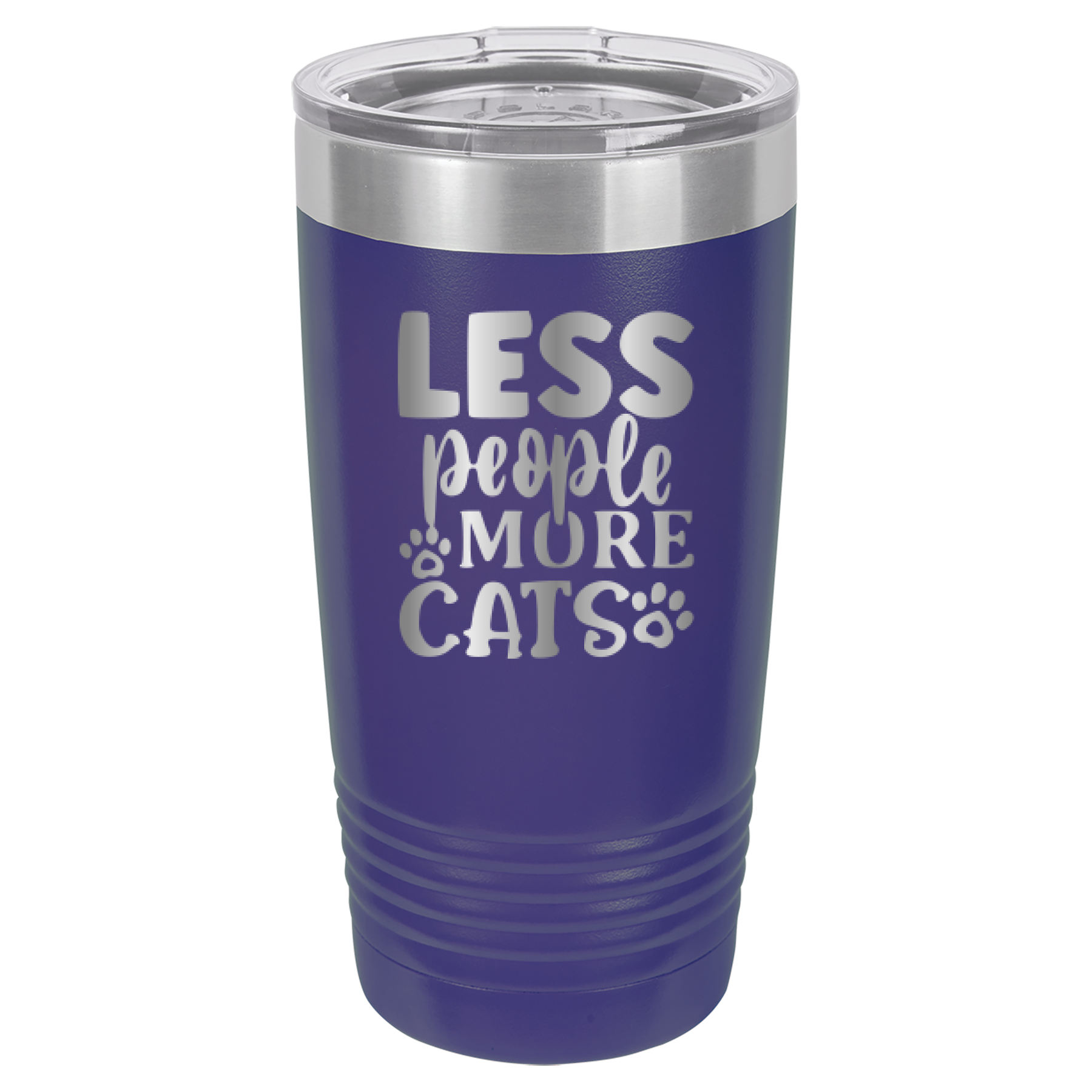 Less People More Cats - 20oz Polar Camel Tumbler - Purple image