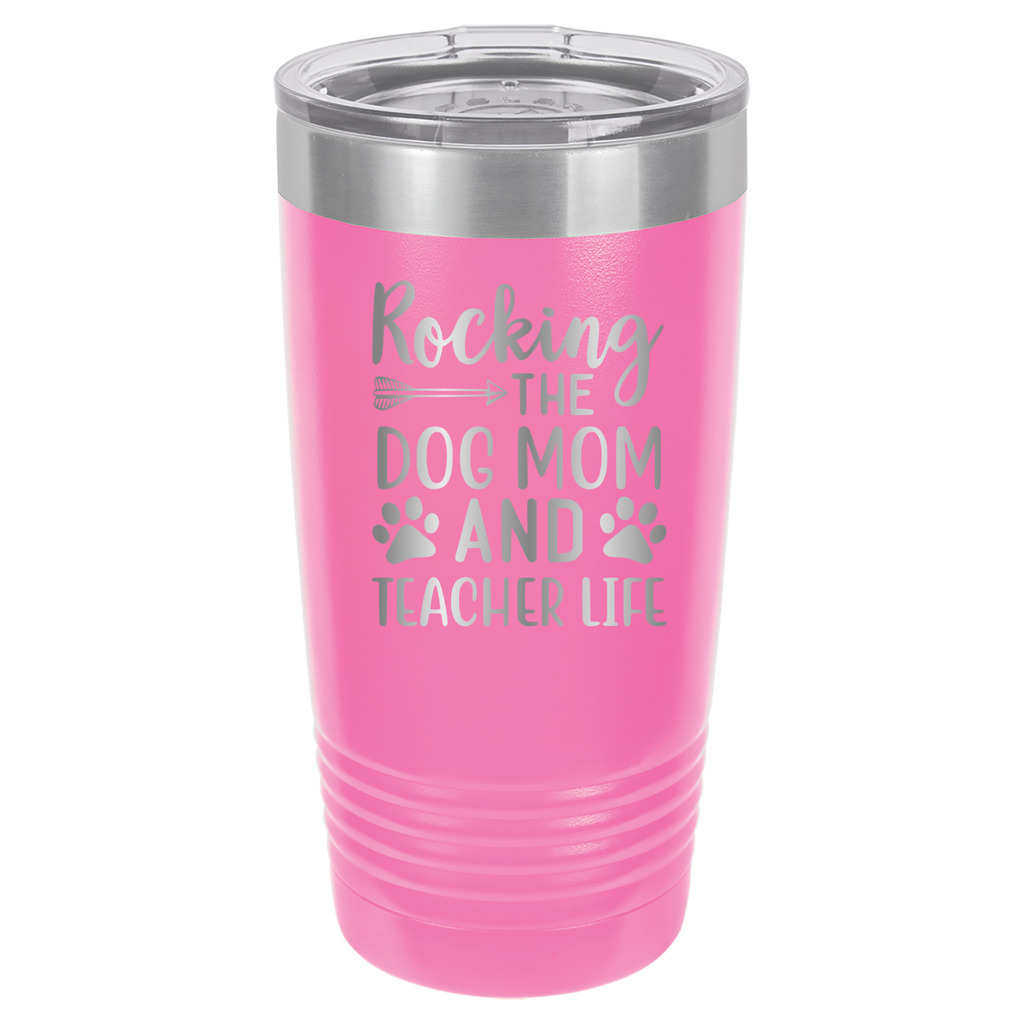 Rocking The Dog Mom And Teacher Life - 20oz Polar Camel Tumbler image 6