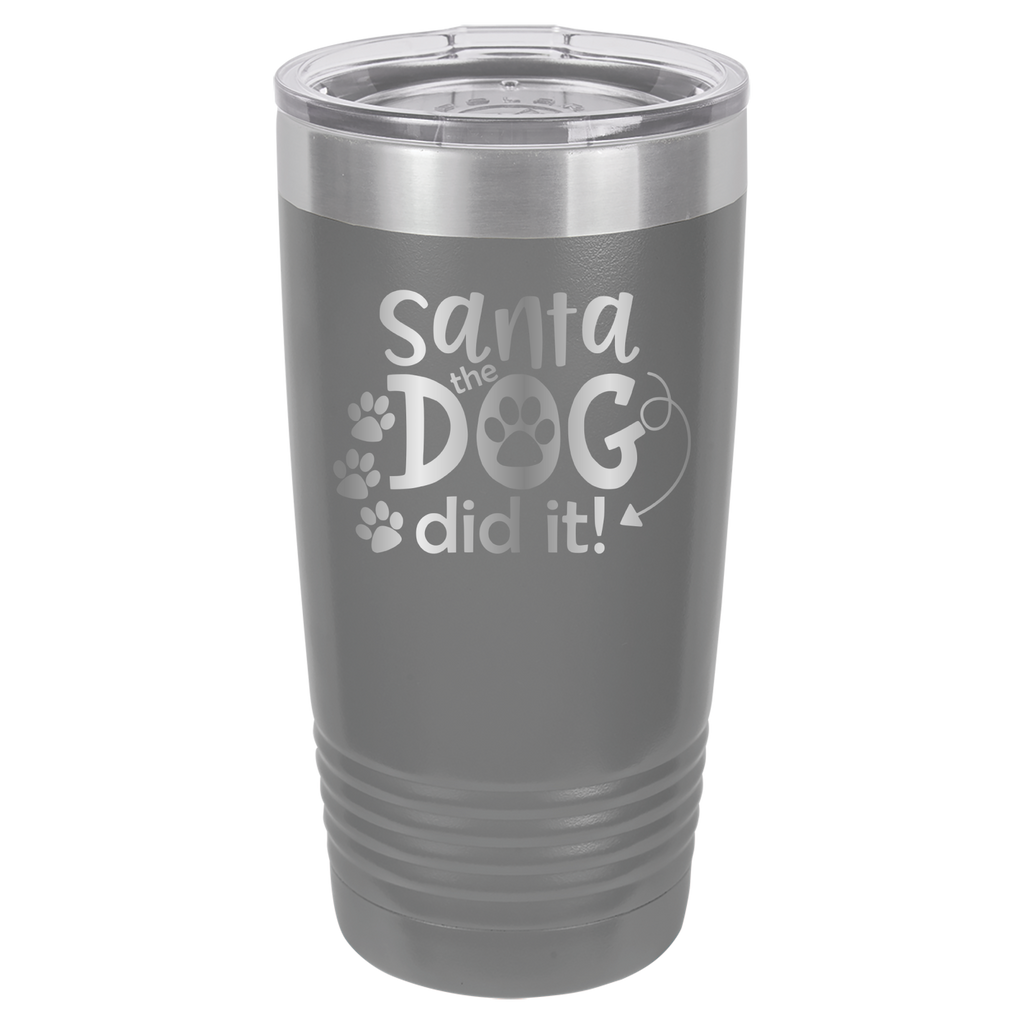 Santa, The Dog Did It - 20oz Polar Camel Tumbler - Gray image