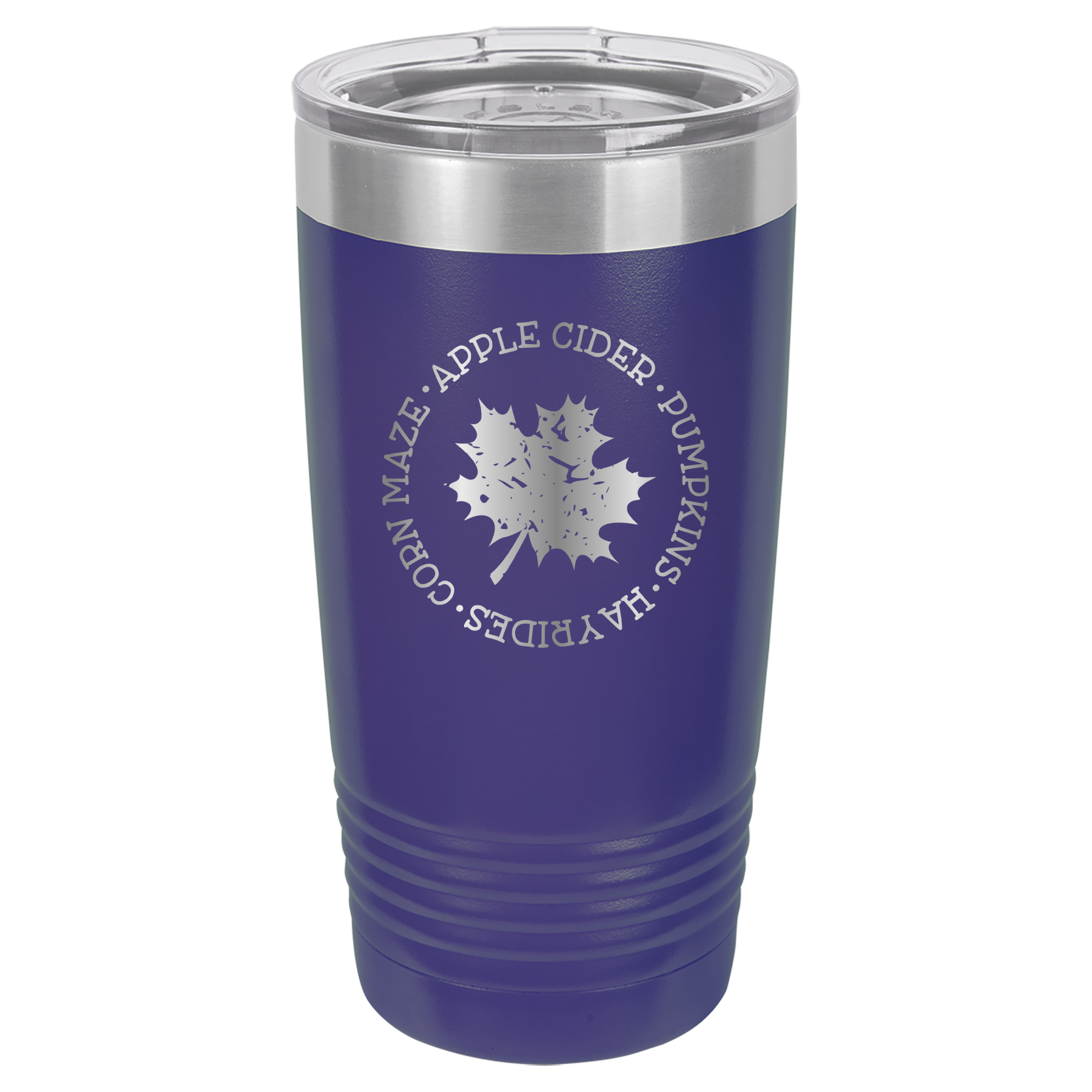 Fall Mug - Apple Cider, Hayrides, Pumpkin Spice, Corn Maze - 20oz Polar Camel Tumbler - Purple image