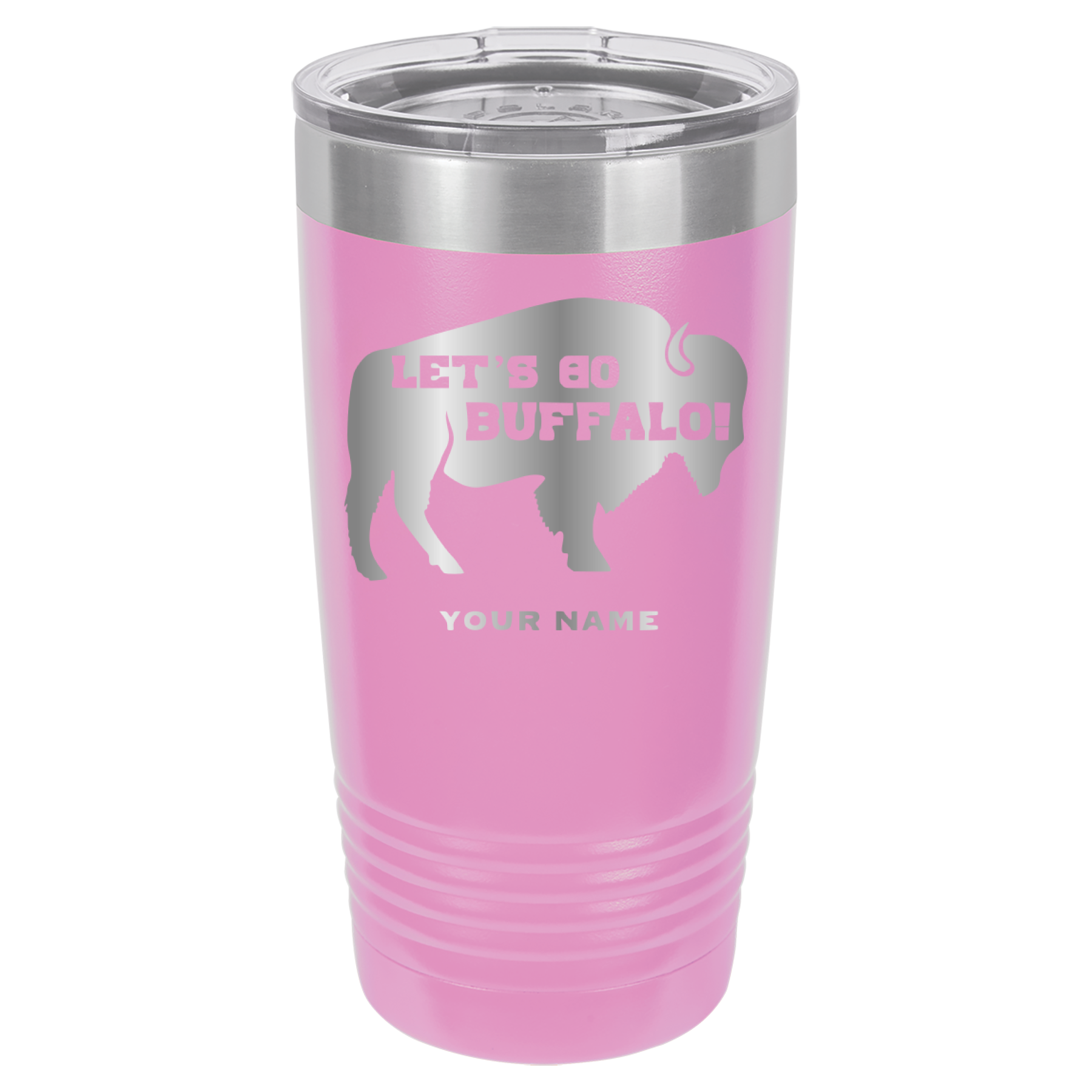 Let's Go Buffalo - 20oz Polar Camel Tumbler - Personalization Available - Buffalo Bills - Light Purple image