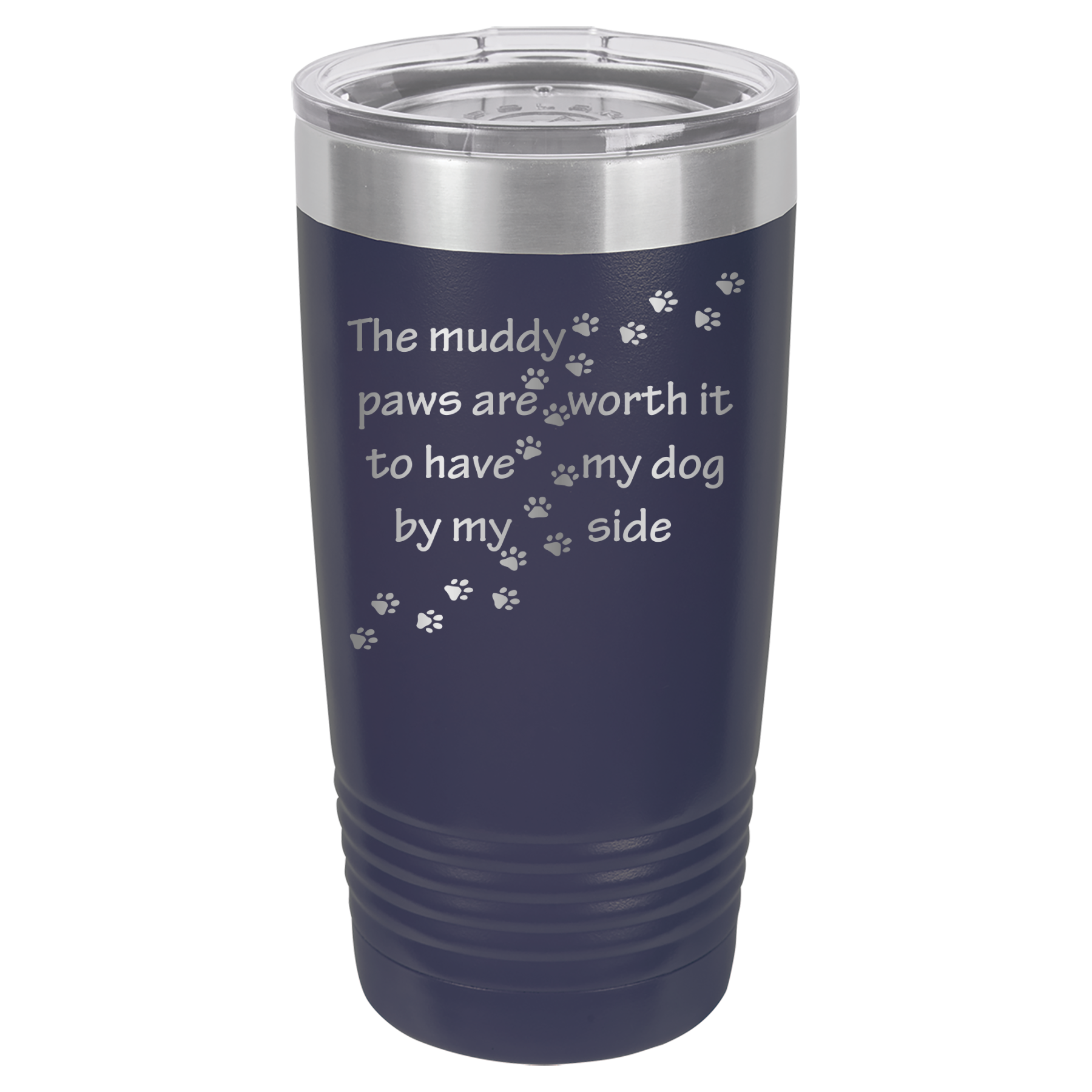 Muddy Paws - Dog 20oz Polar Camel Tumbler - Can Be Customized - Navy image