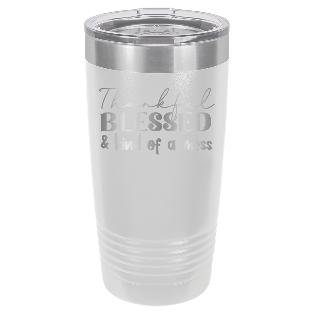 Thankful, Blessed, And Kind Of A Mess - 20oz Polar Camel Tumbler image 3