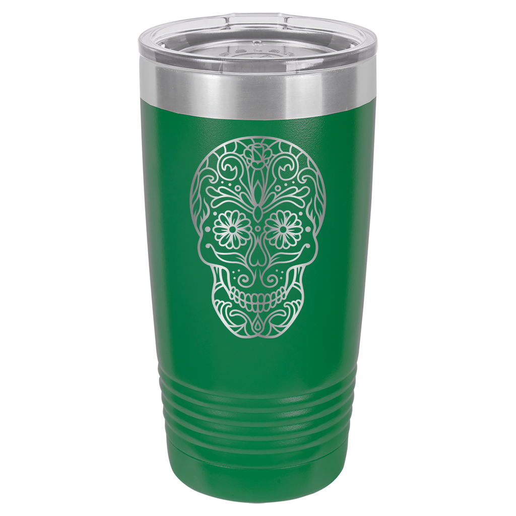 Sugar Skull - 20oz Polar Camel Tumbler - Green image