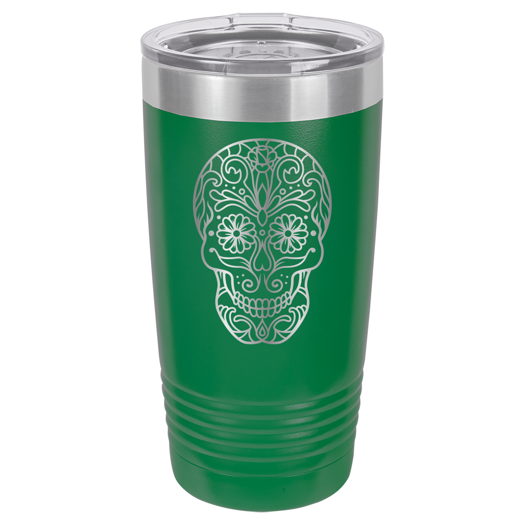 Sugar Skull - 20oz Polar Camel Tumbler - Green image