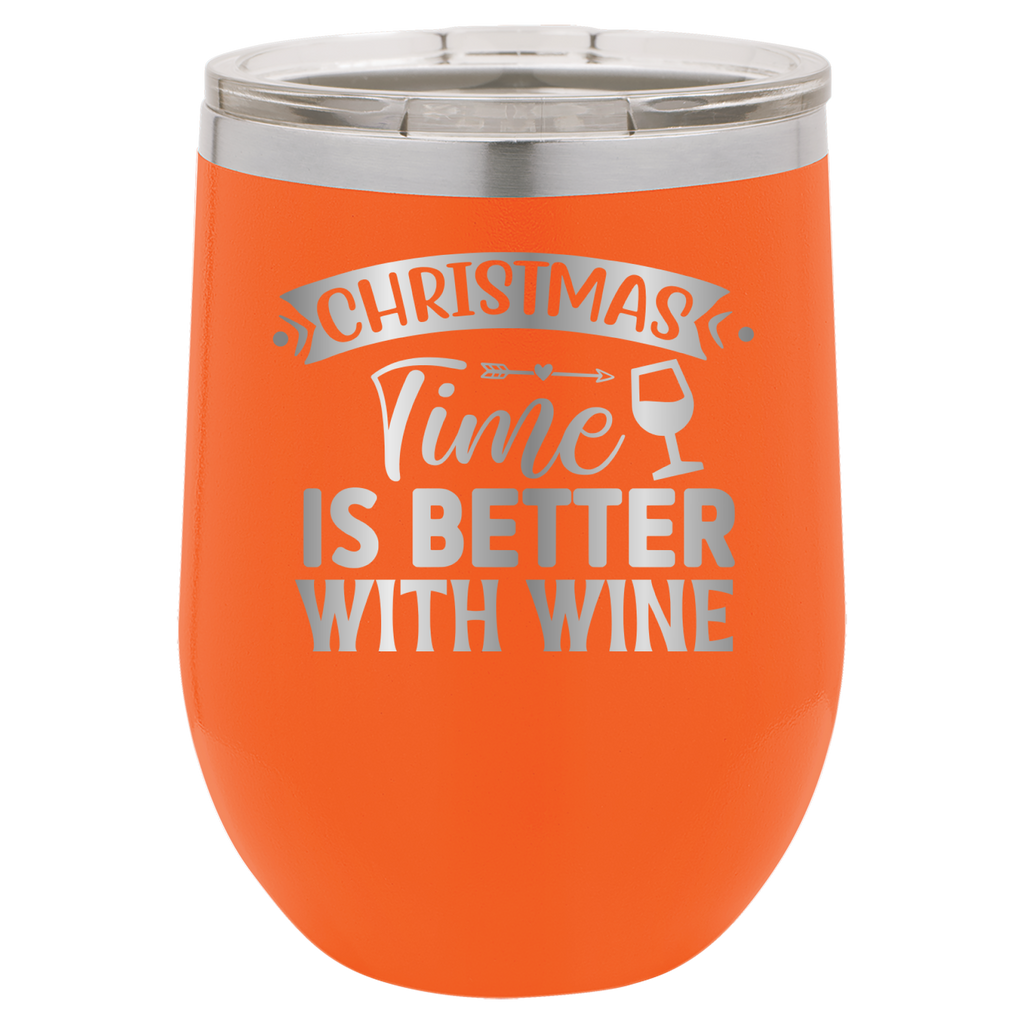 Christmas Time Is Better With Wine - 12oz Polar Camel Wine Tumbler image 6