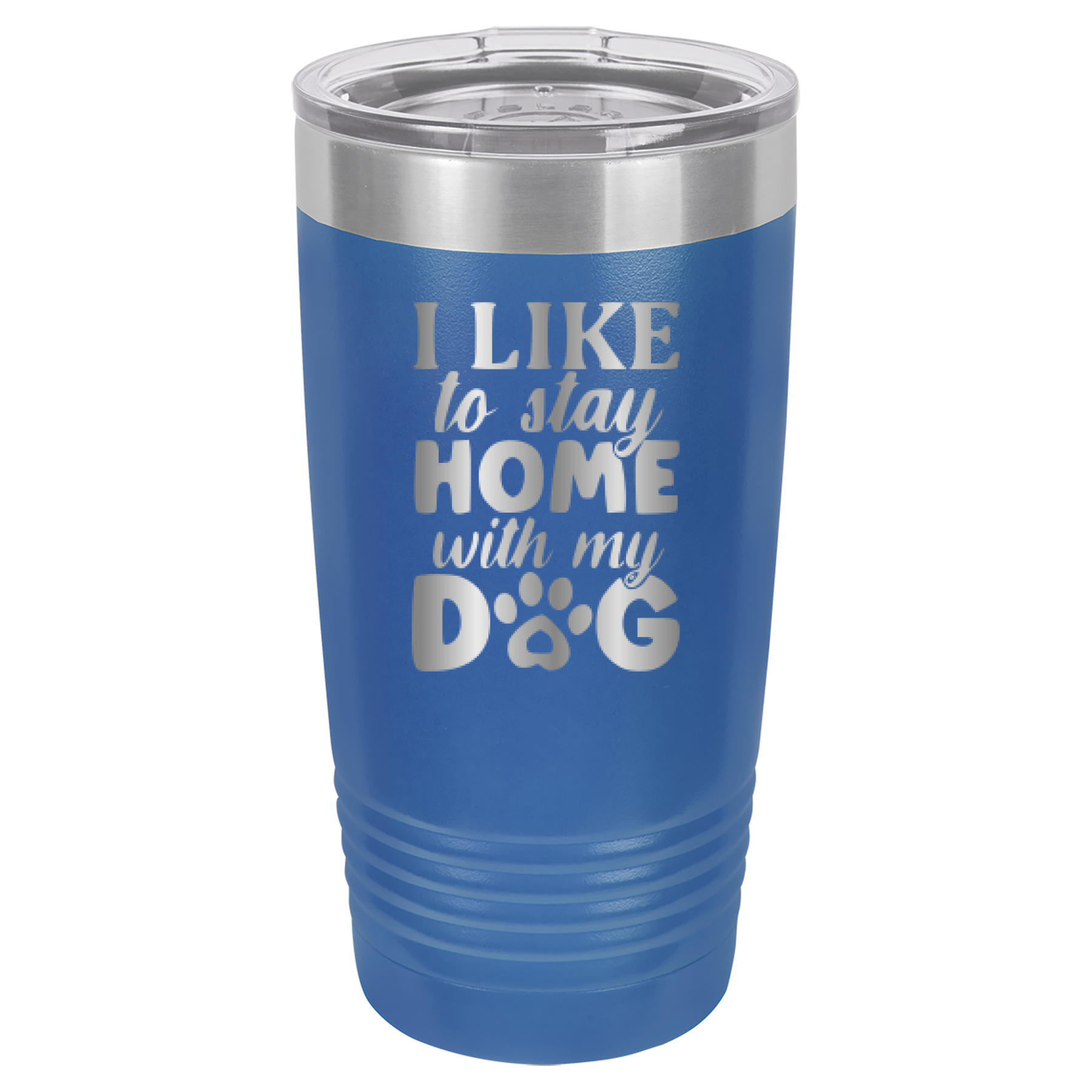 I Like To Stay Home With My Dog - 20oz Polar Camel Tumbler - Royal Blue image