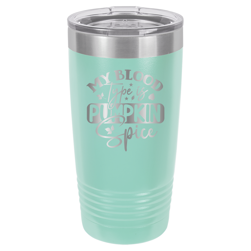 My Blood Type Is Pumpkin Spice - 20oz Polar Camel Tumbler - Teal image