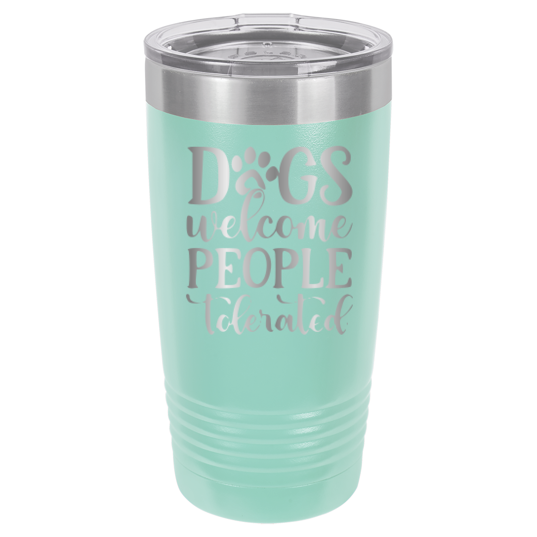 Dogs Welcome People Tolerated - 20oz Polar Camel Tumbler - Teal image
