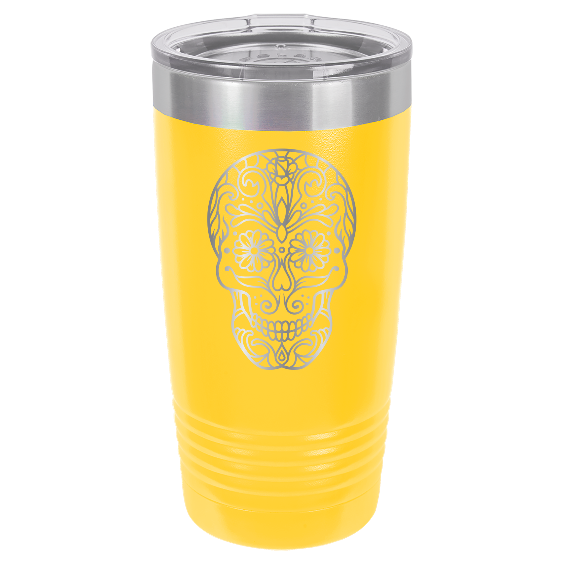 Sugar Skull - 20oz Polar Camel Tumbler - Yellow image