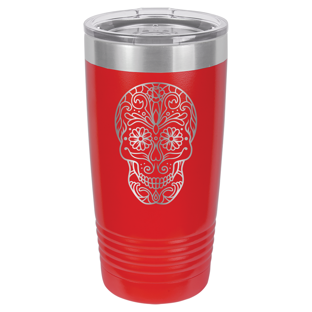 Sugar Skull - 20oz Polar Camel Tumbler - Red image