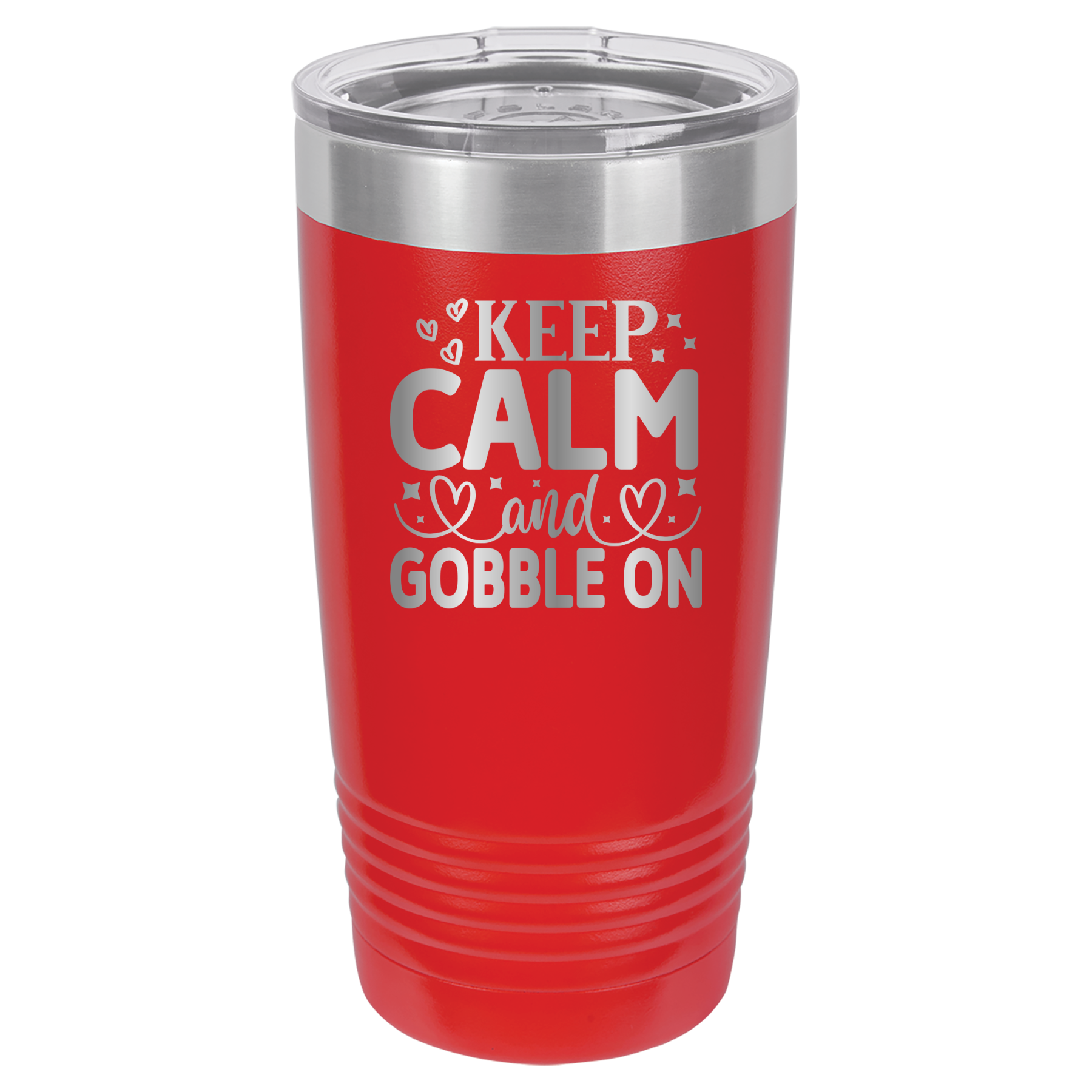 Keep Calm and Gobble On - 20oz Polar Camel Tumbler - Red image