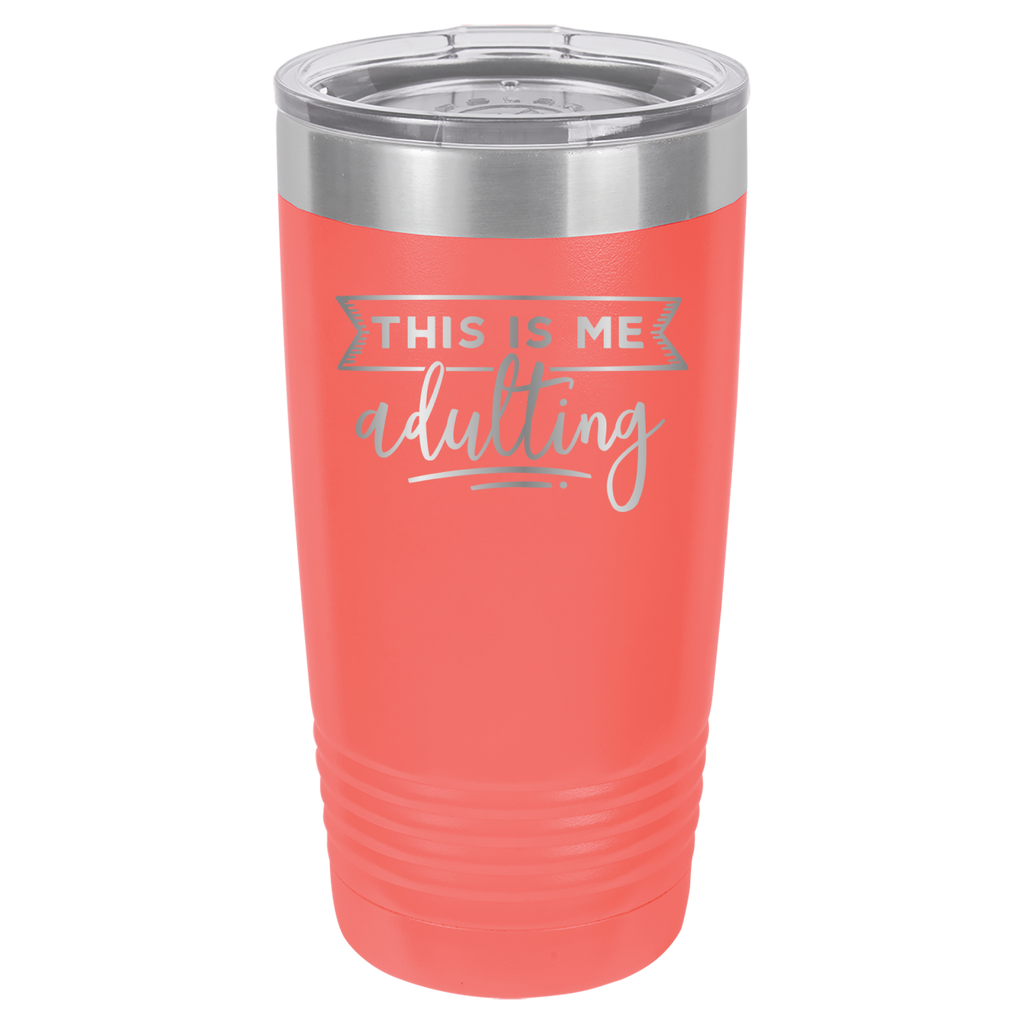 This Is Me Adulting - 20oz Polar Camel Tumbler - Coral image