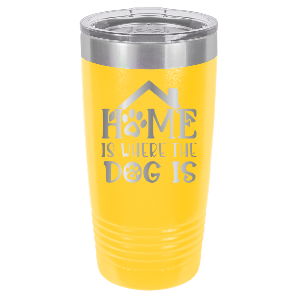 Home Is Where The Dog Is - 20oz Polar Camel Tumbler - Yellow image
