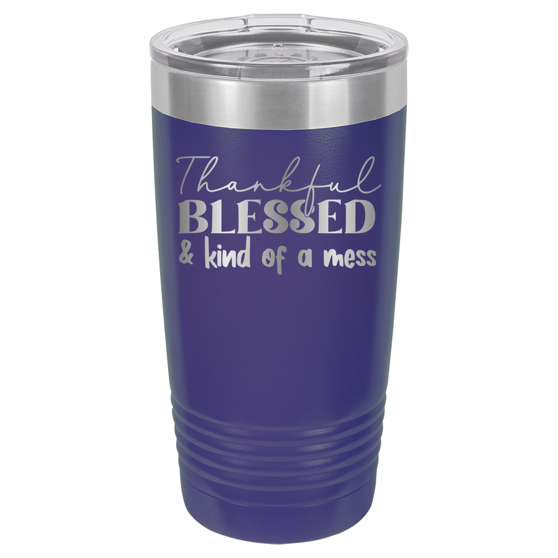 Thankful, Blessed, And Kind Of A Mess - 20oz Polar Camel Tumbler - Purple image