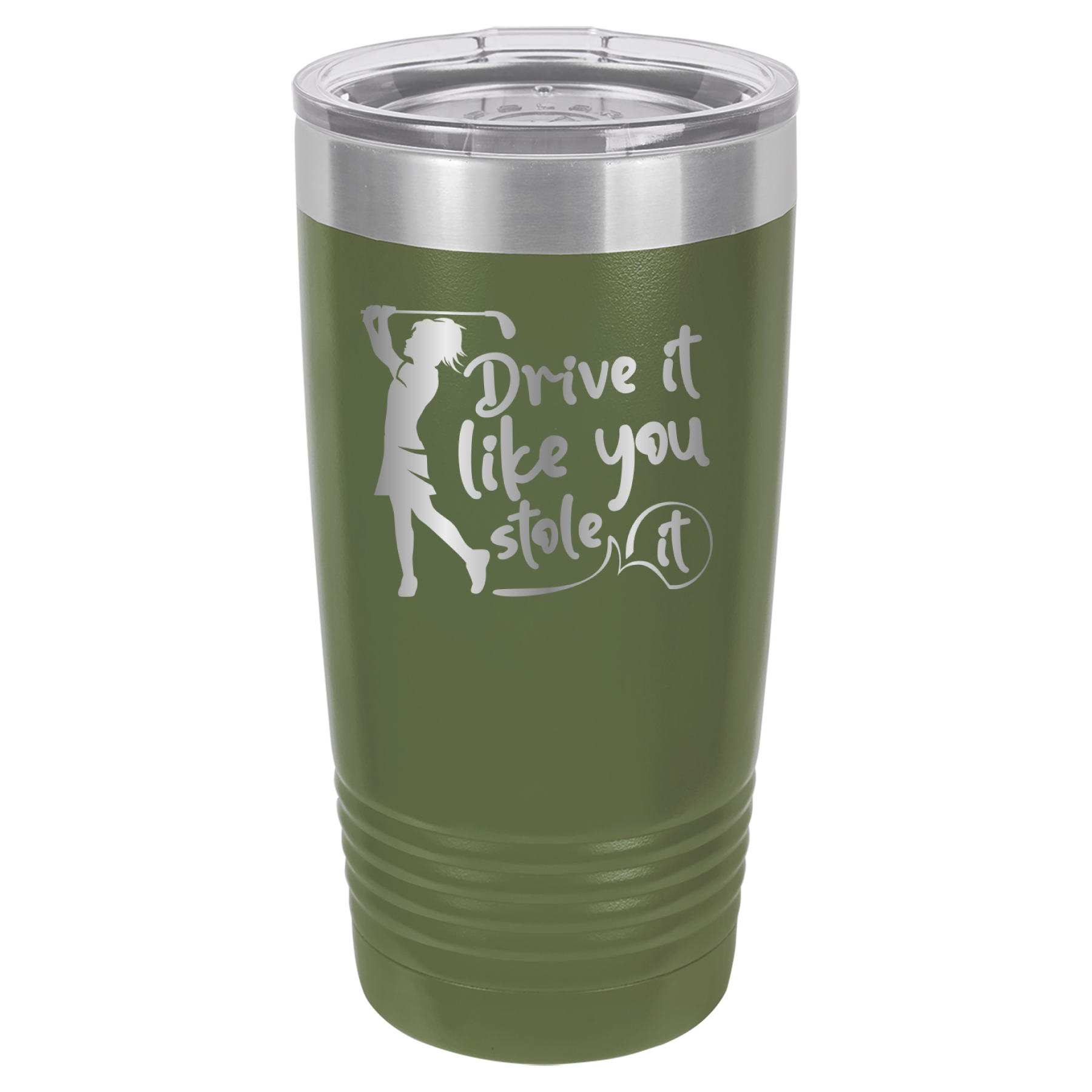 Drive It Like You Stole It (Female) - Golf - 20oz Polar Camel Tumbler - Olive Green image