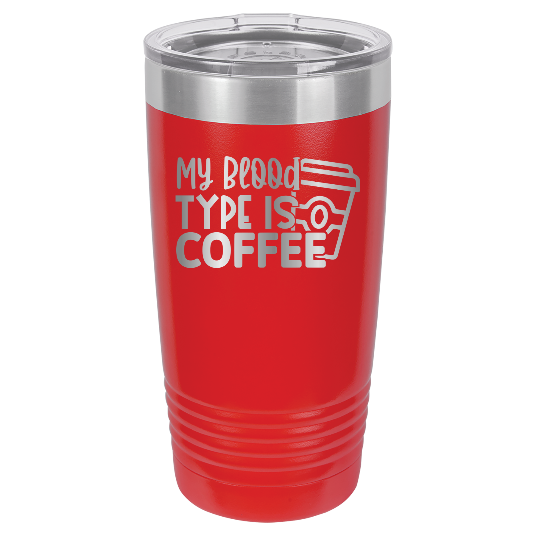 My Blood Type Is Coffee - 20oz Polar Camel Tumbler - Red image