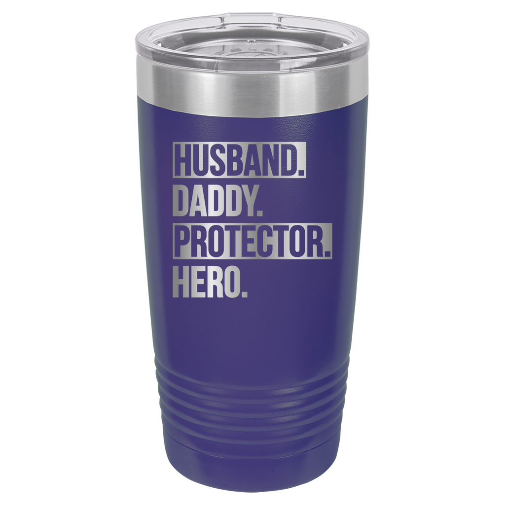 Father's Day "Husband. Daddy. Protector. Hero. 20oz Polar Camel Tumbler - Purple image