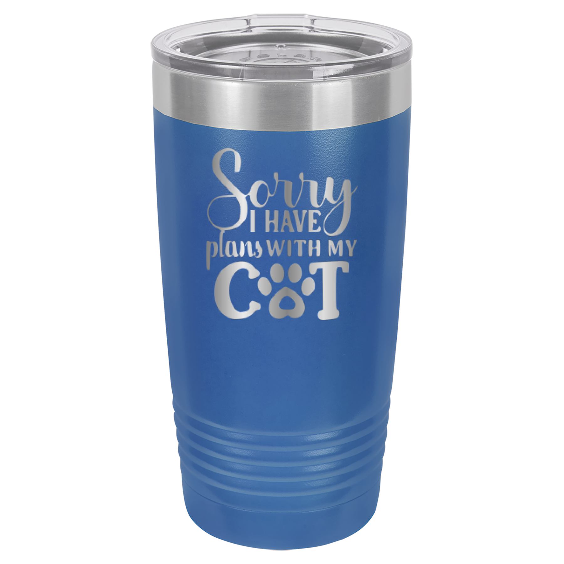 Sorry I Have Plans With My Cat - 20oz Polar Camel Tumbler - Royal Blue image