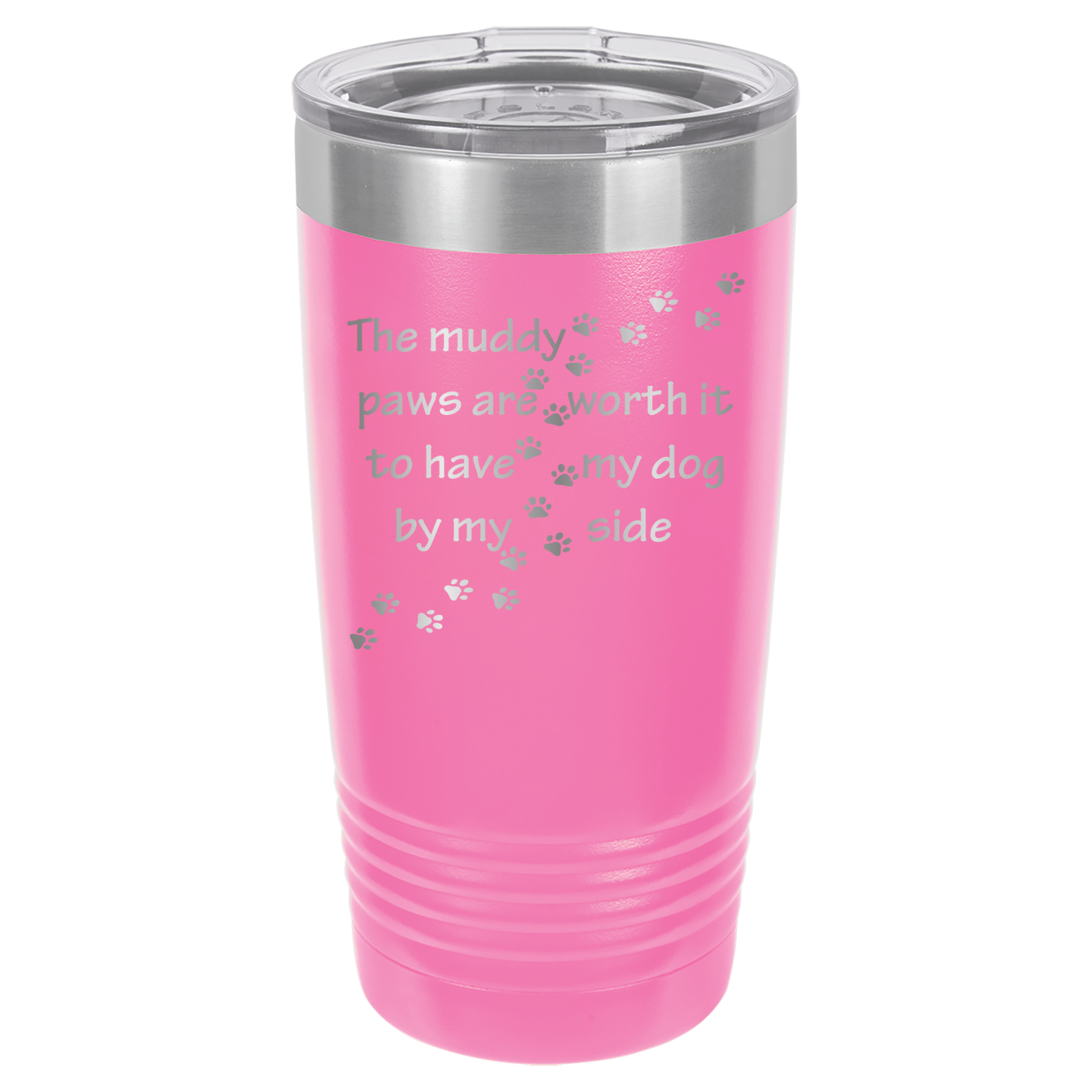 Muddy Paws - Dog 20oz Polar Camel Tumbler - Can Be Customized - Pink image